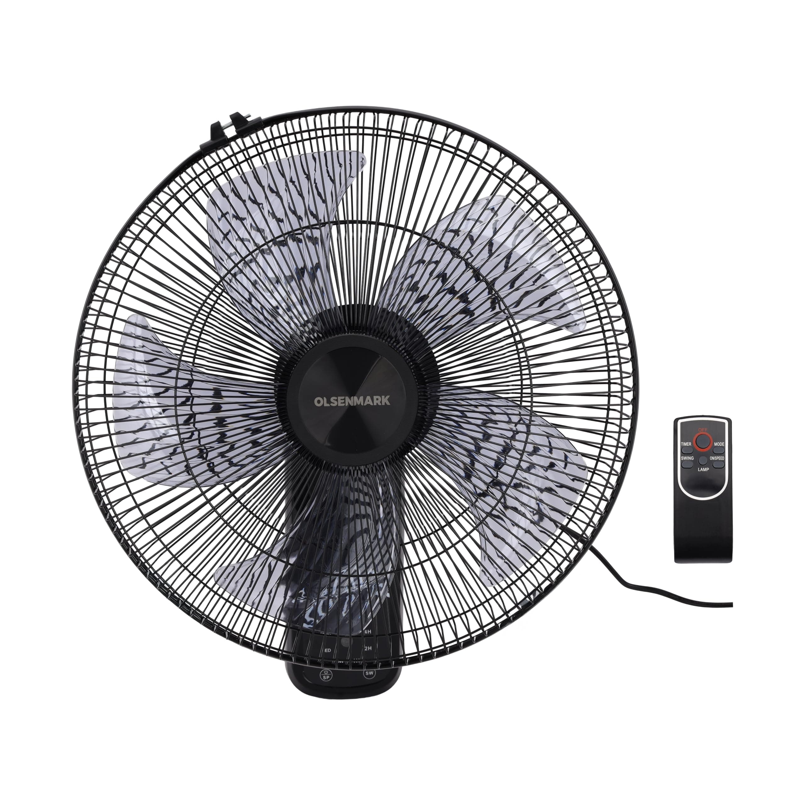 Olsenmark Wall Fan with Remote, 16 Inch -3 Speed Setting - Powerful Motor - Timer Function - Cooling For Summer in the Home/Office