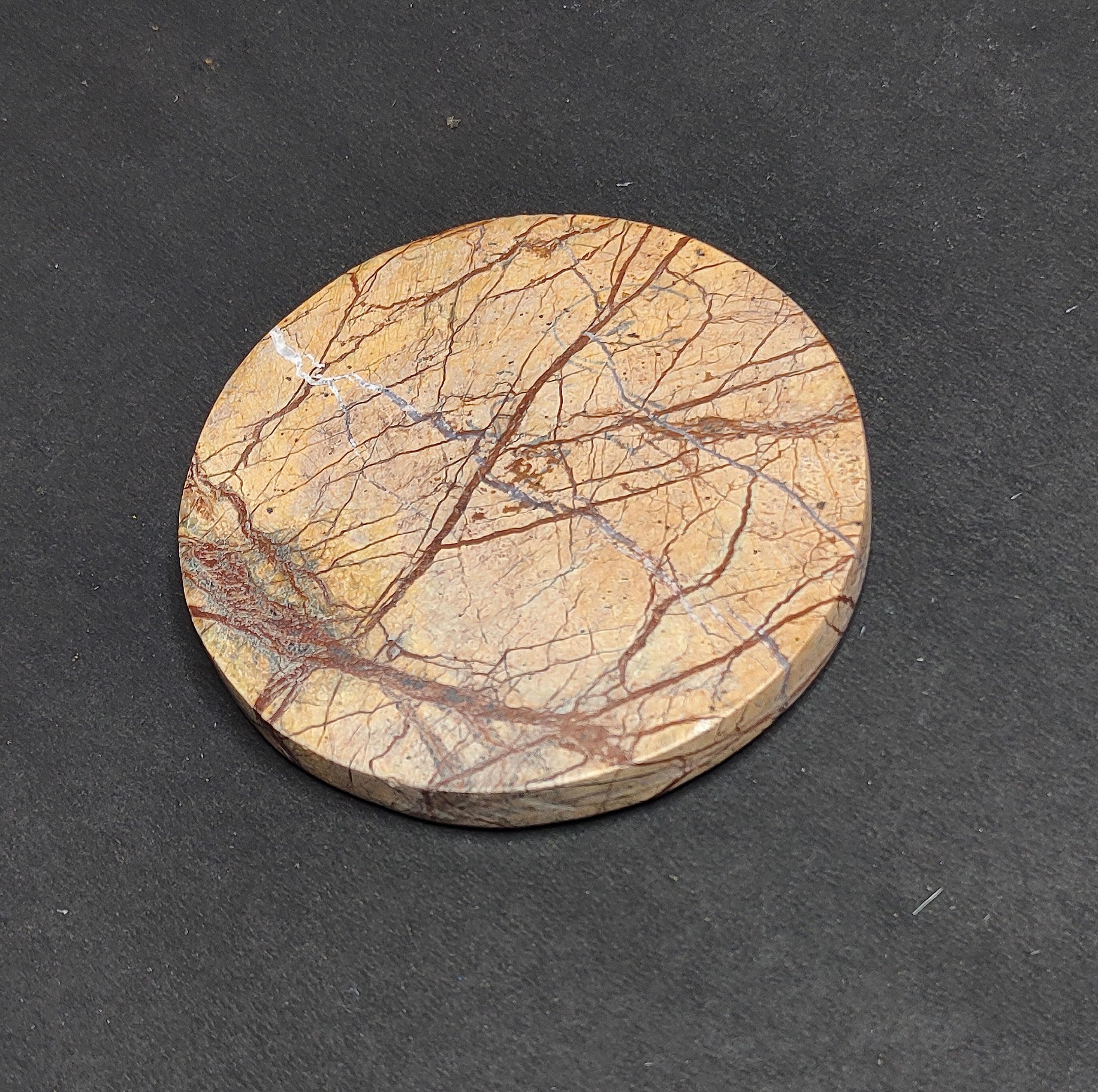 MBSC Brown Marble Tea/Coffee/Cocktail Round Coaster Set of 4 pcs for Drinks Hot & Cold, Table Decorative Cocktail Coaster