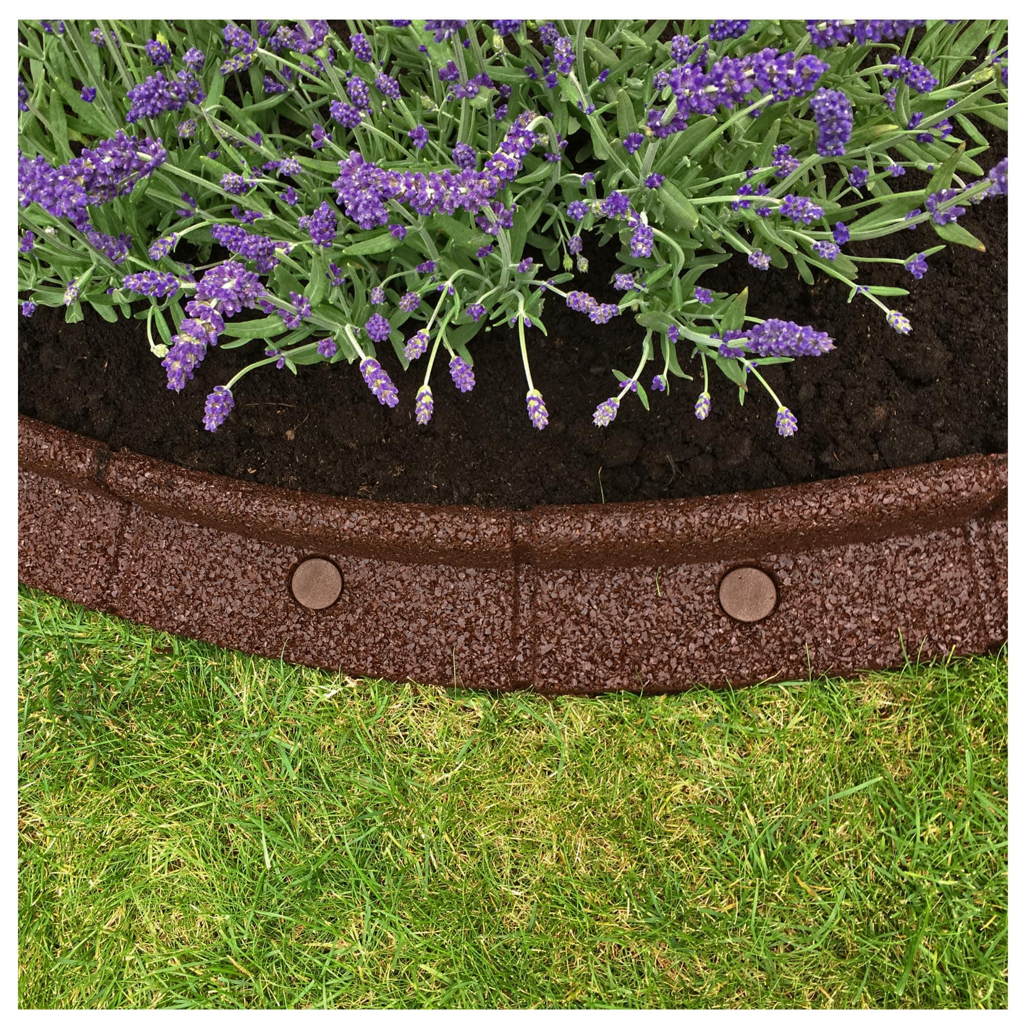 FlexiBorder - Lawn Edging - Flexible Garden Edging Border for Grass Lawns - Pathways - Raised Borders - Artificial Grass - Brown - 6 x 1m Lengths