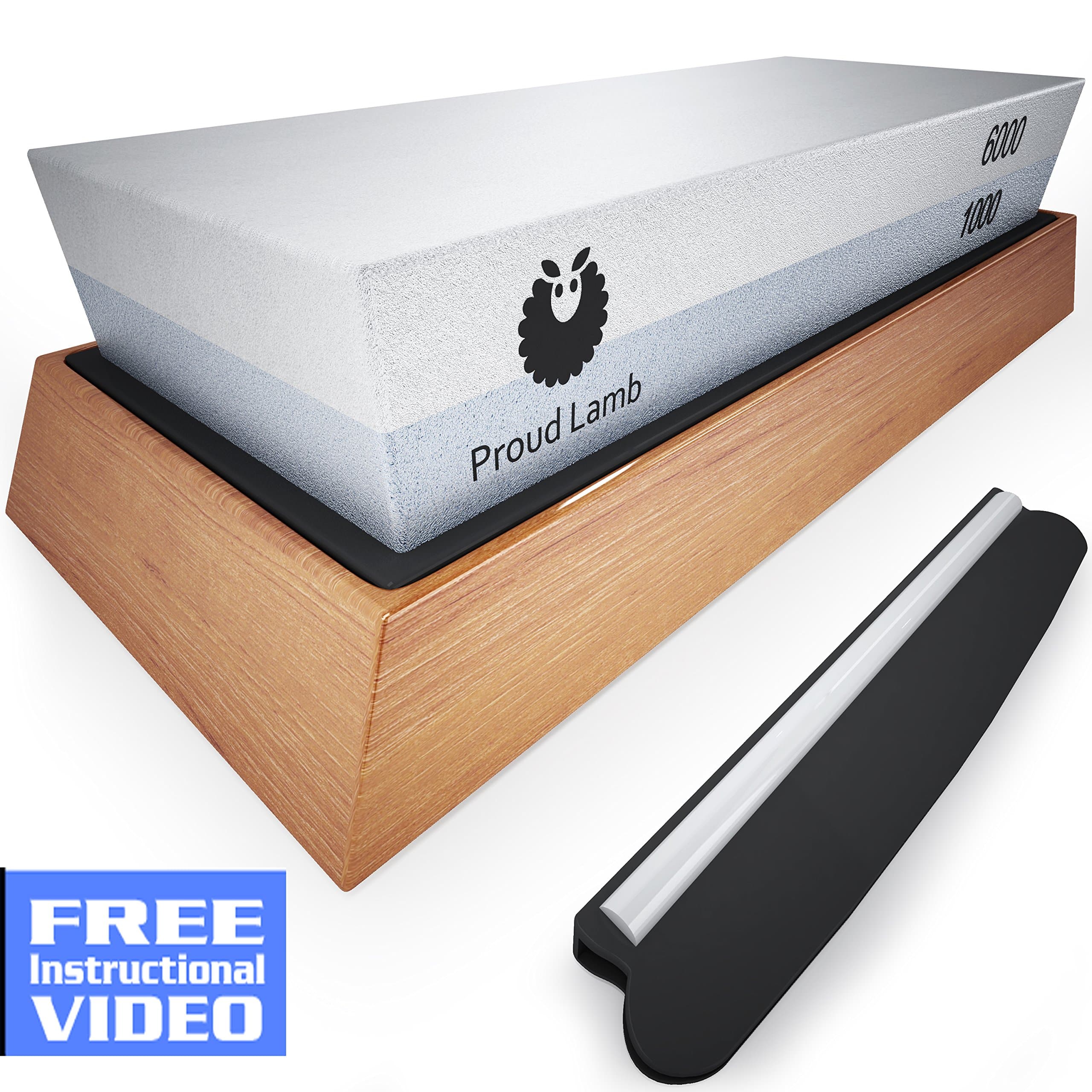 Whetstone Sharpening Stone for Knives - Tactical Knife Sharpener & Perfectly Angled Blade Guide Hones A Shaving Sharp Edge - Kit Includes Ultra Stable Base, Chef Recommended Low/Medium Grit Stones