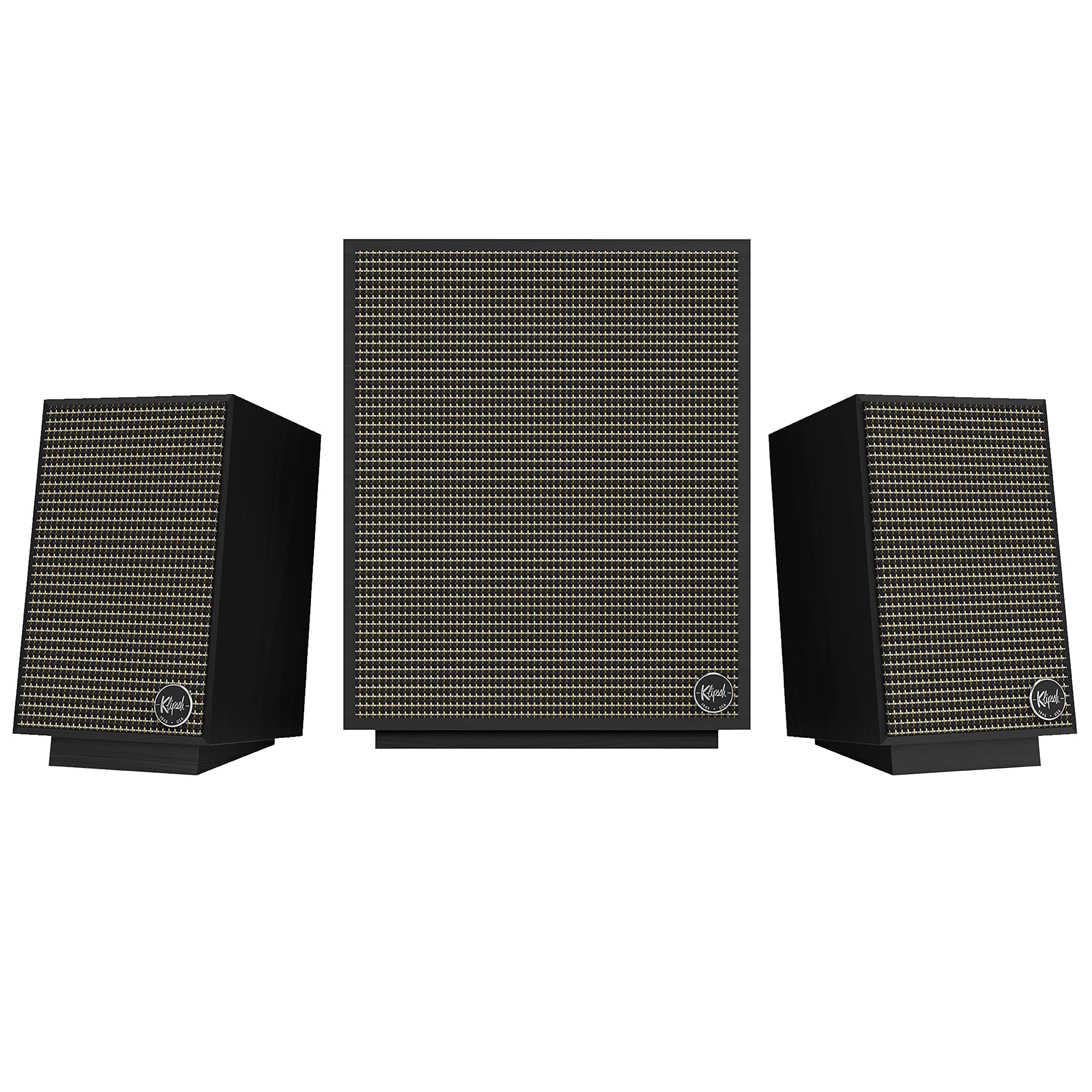 ProMedia Heritage 2.1 Multimedia Mid Century Modern Desktop Computer Speaker Monitors with 8" Subwoofer, Matte Black