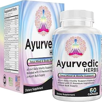 2-Month Ayurvedic Herbs Supplement 17-in-1 | Mind & Body Balance | Ayurveda Health Support Blend | Ayurvedic Supplements | 60-Day Bulk Supply | 60 Capsules