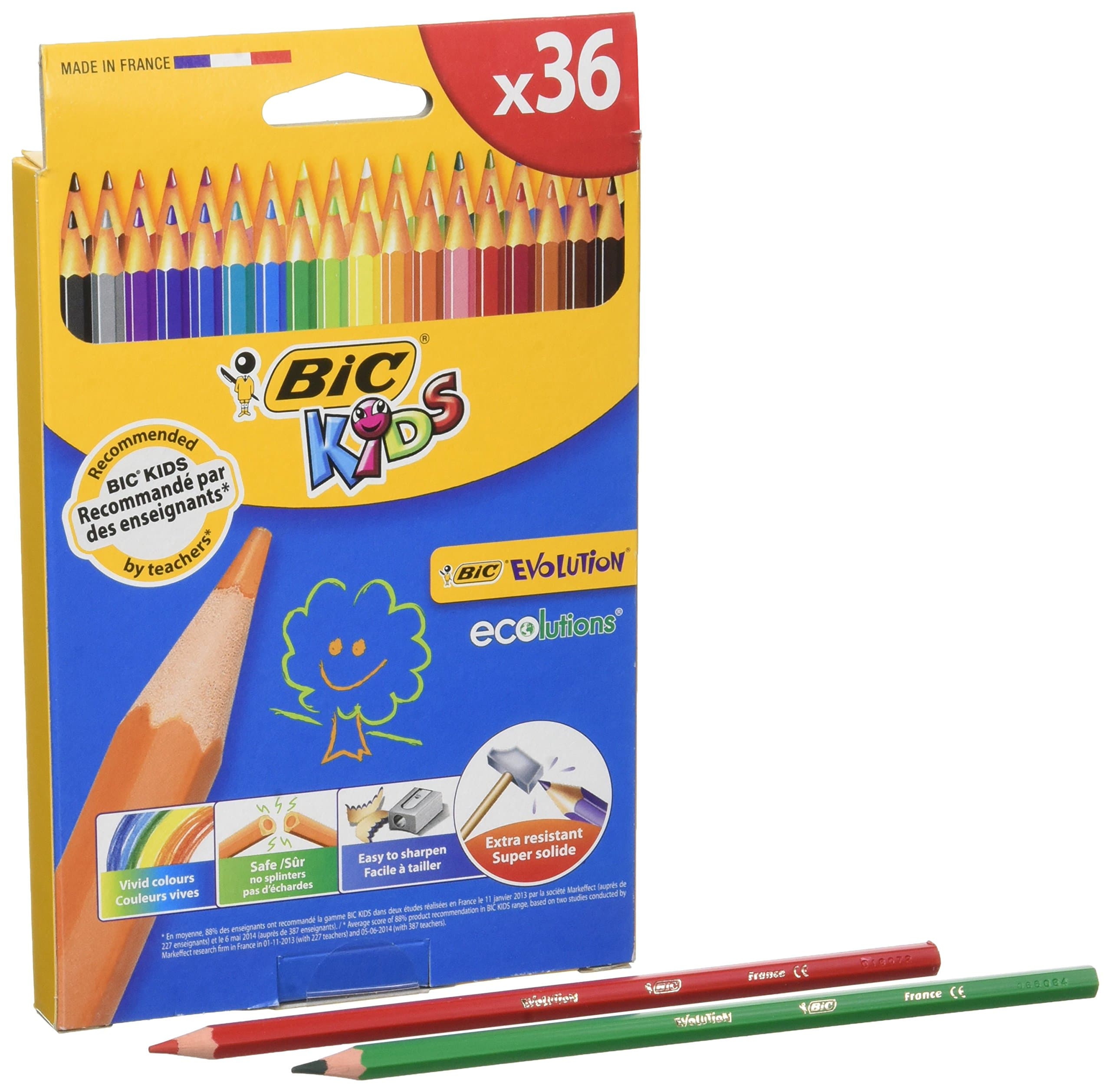 BIC Kids Evolution ECOlutions Colour Pencils - Cardboard case of 36 Pencils