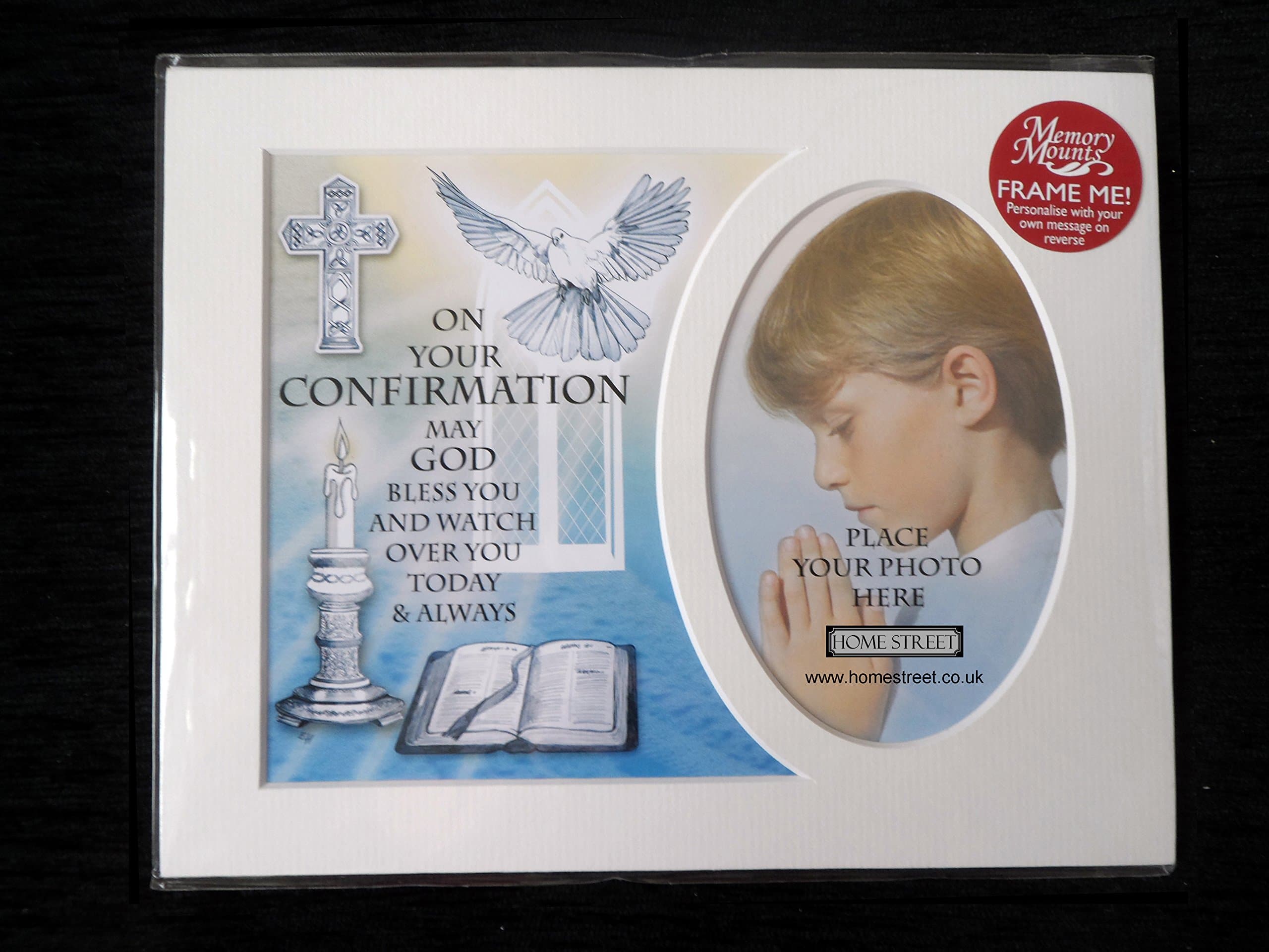 Holy Confirmation Memory Mount Gift For A Boy Or Girl With A Choice Of Frame. Ideal Catholic Church Religious Ceremony Gifts With A Space For A Photograph (Boy, Mount Only)