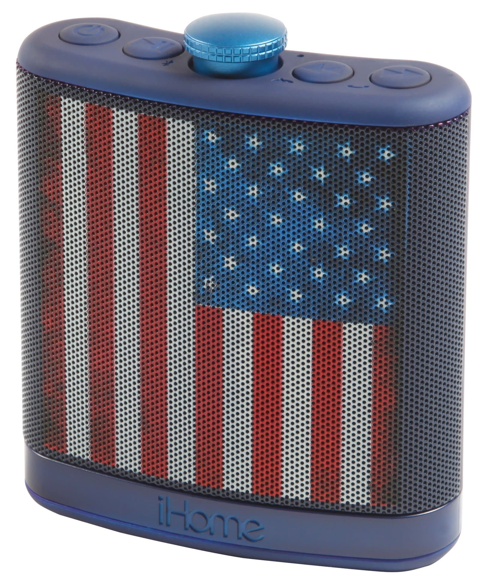 iHome Sound Design Rechargeable Flask Shaped Bluetooth Stereo Speaker - American Flag (iBT12AMFLX)