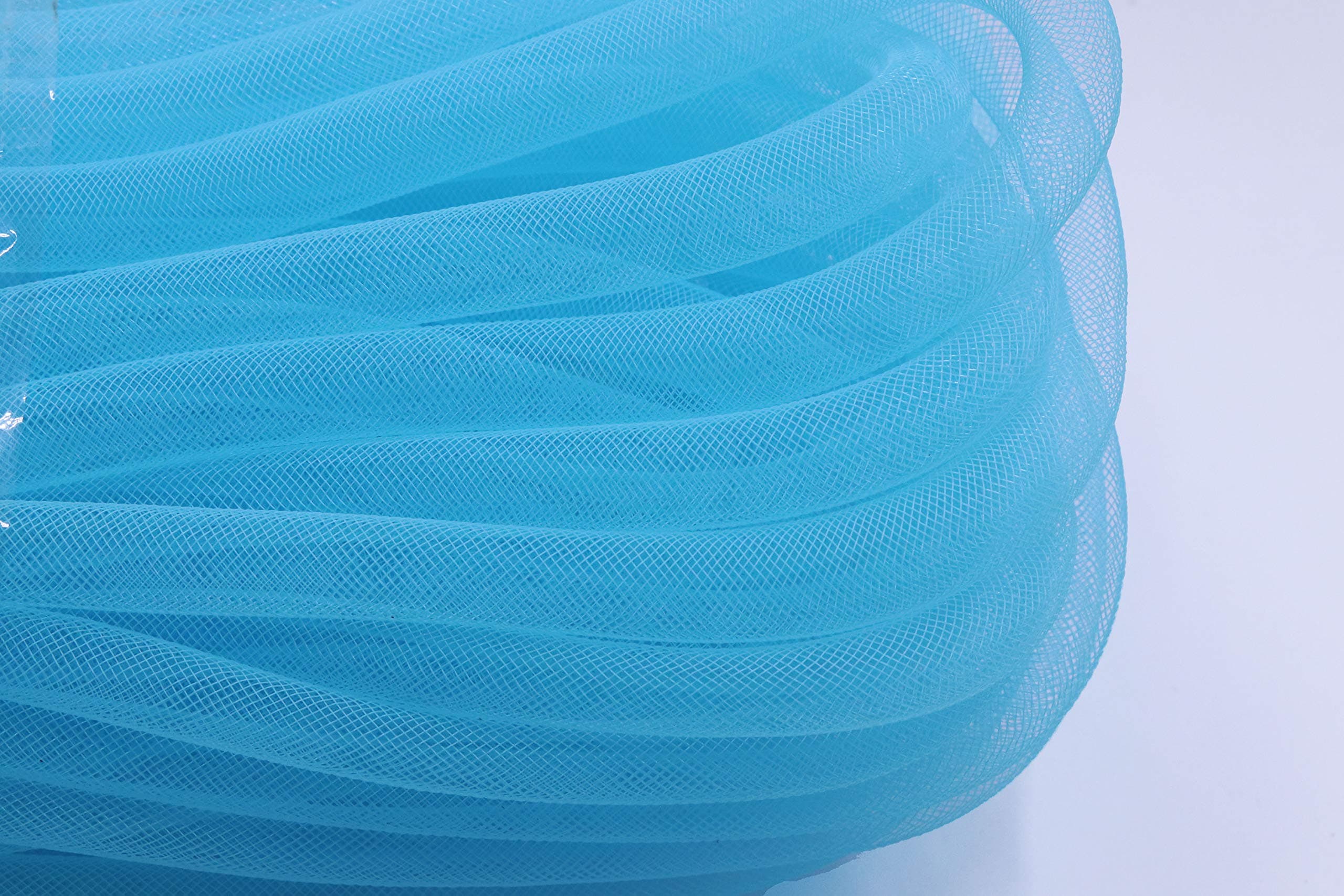 YYCRAF 10 Yards Solid Mesh Tube Deco Flex for Wreaths Cyberlox CRIN Crafts 16mm 5/8-Inch (Solid Aqua)