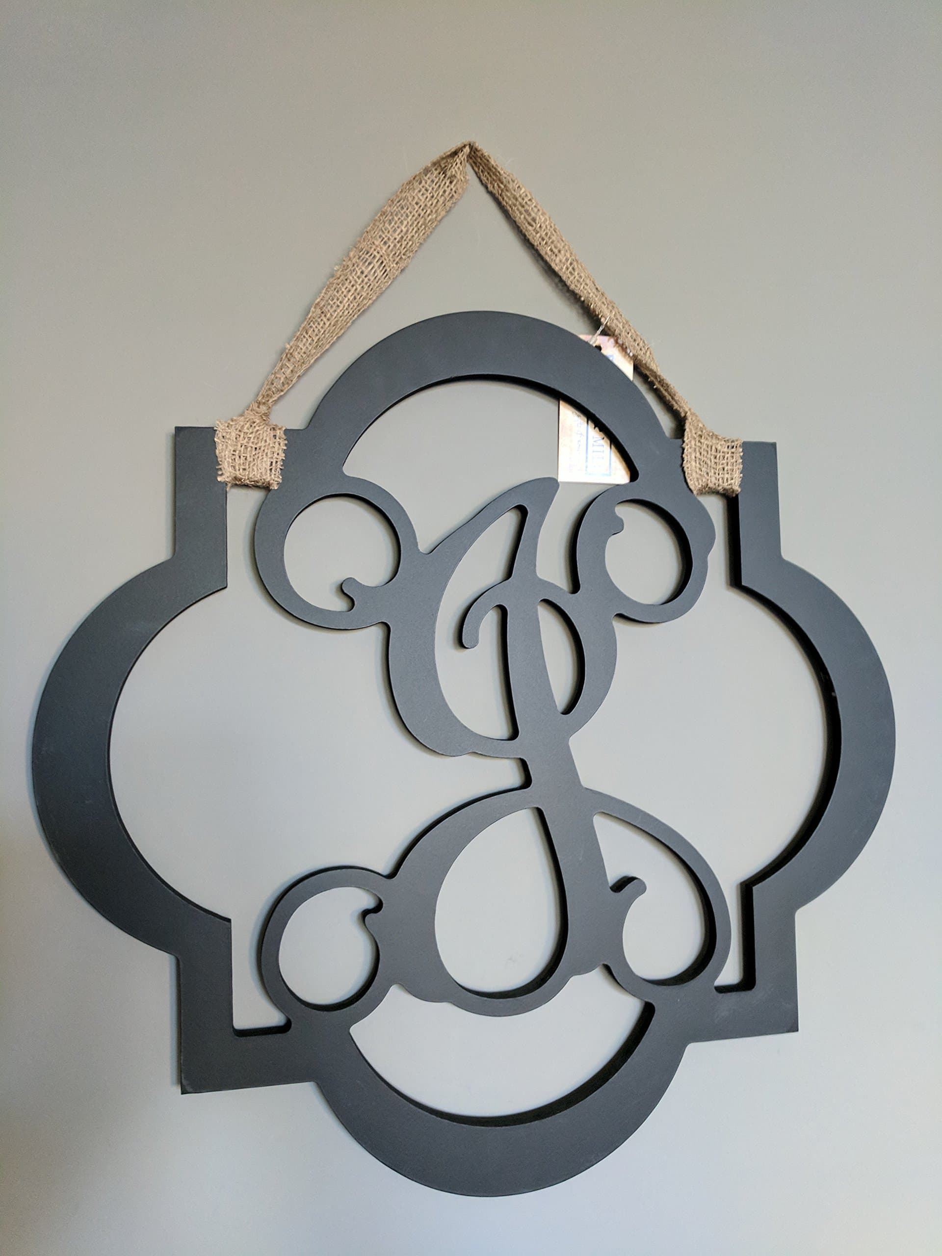 Wooden Vine Font Initials (J, Black)