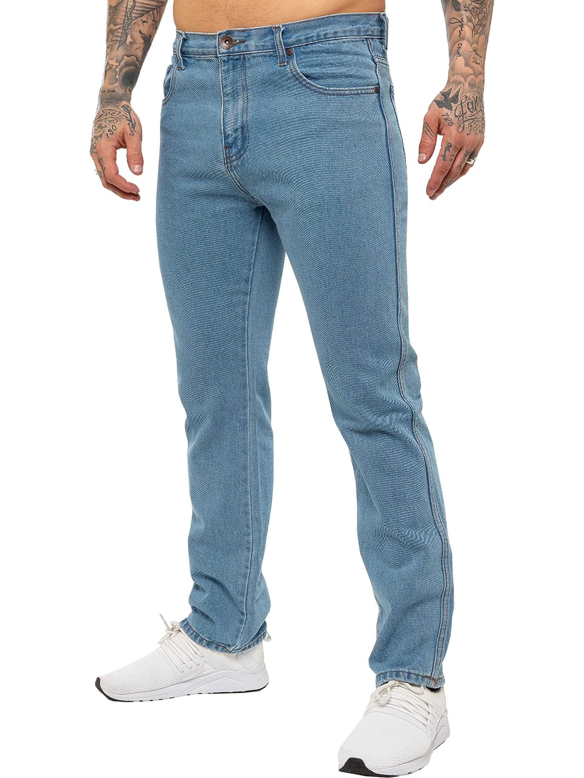 BRAND KRUZEKruze Mens Straight Leg Basic Jeans Regular Fit Work Denim Pants All Big Tall Sizes