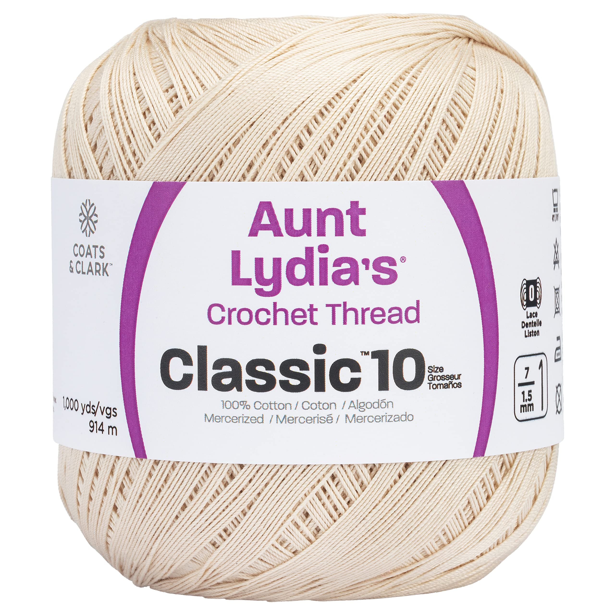 Aunt Lydia Value Crochet Cotton, Natural