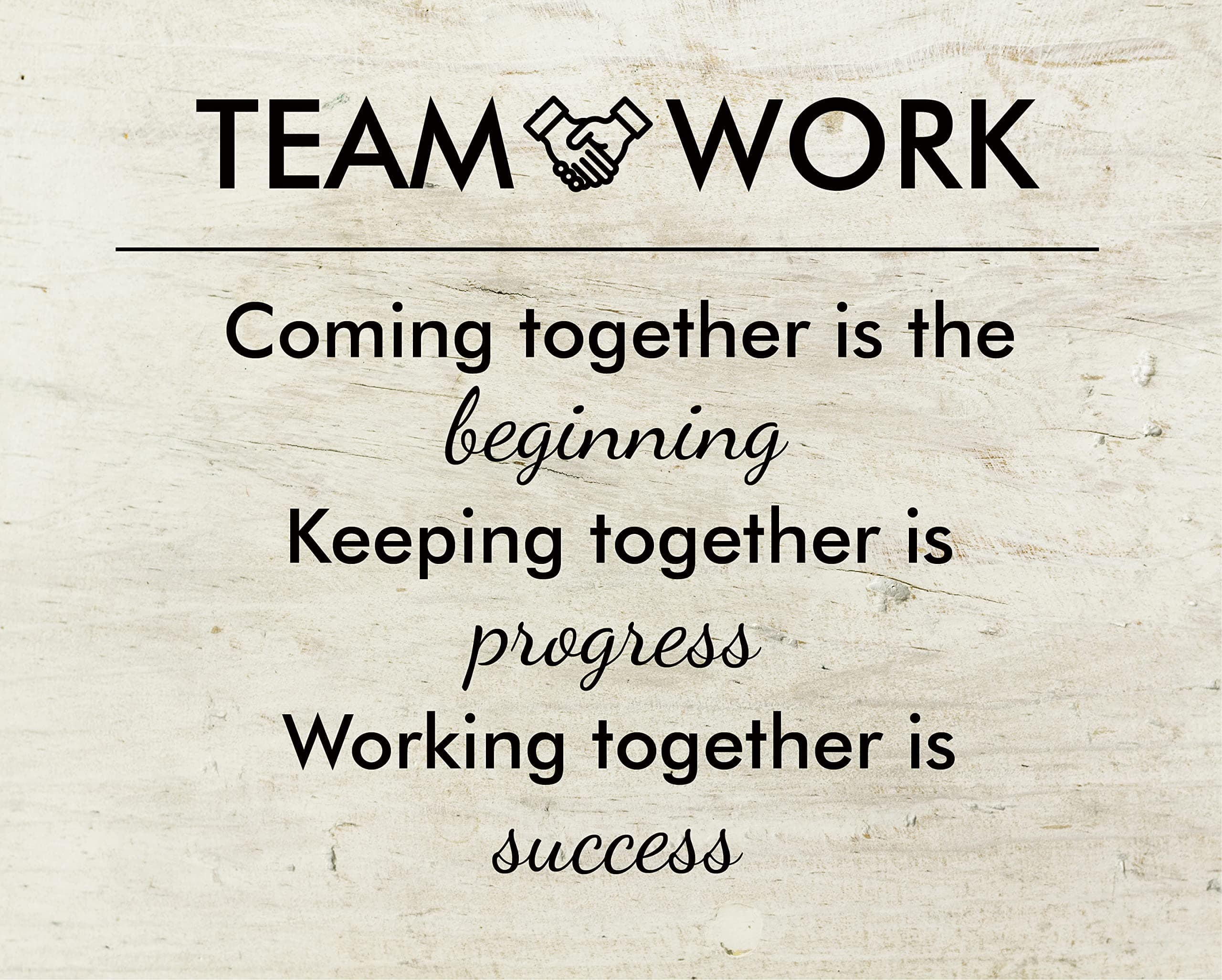 Teamwork Coming Together Is The Beginning Office Wall Art Decor Prints - Unframed 8x10 - Motivational Quotes Pictures for Office - Posters with Inspirational Sayings