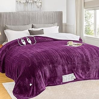greenoak Heated Blanket Electric King Size 100"X90" Dual Control, Heating Blanket with 10 Heat Levels 1/2/4/6/8 Hours Auto-Off Overheat Protection, Sherpa Soft Warm Blanket, ETL Certified Taro Purple