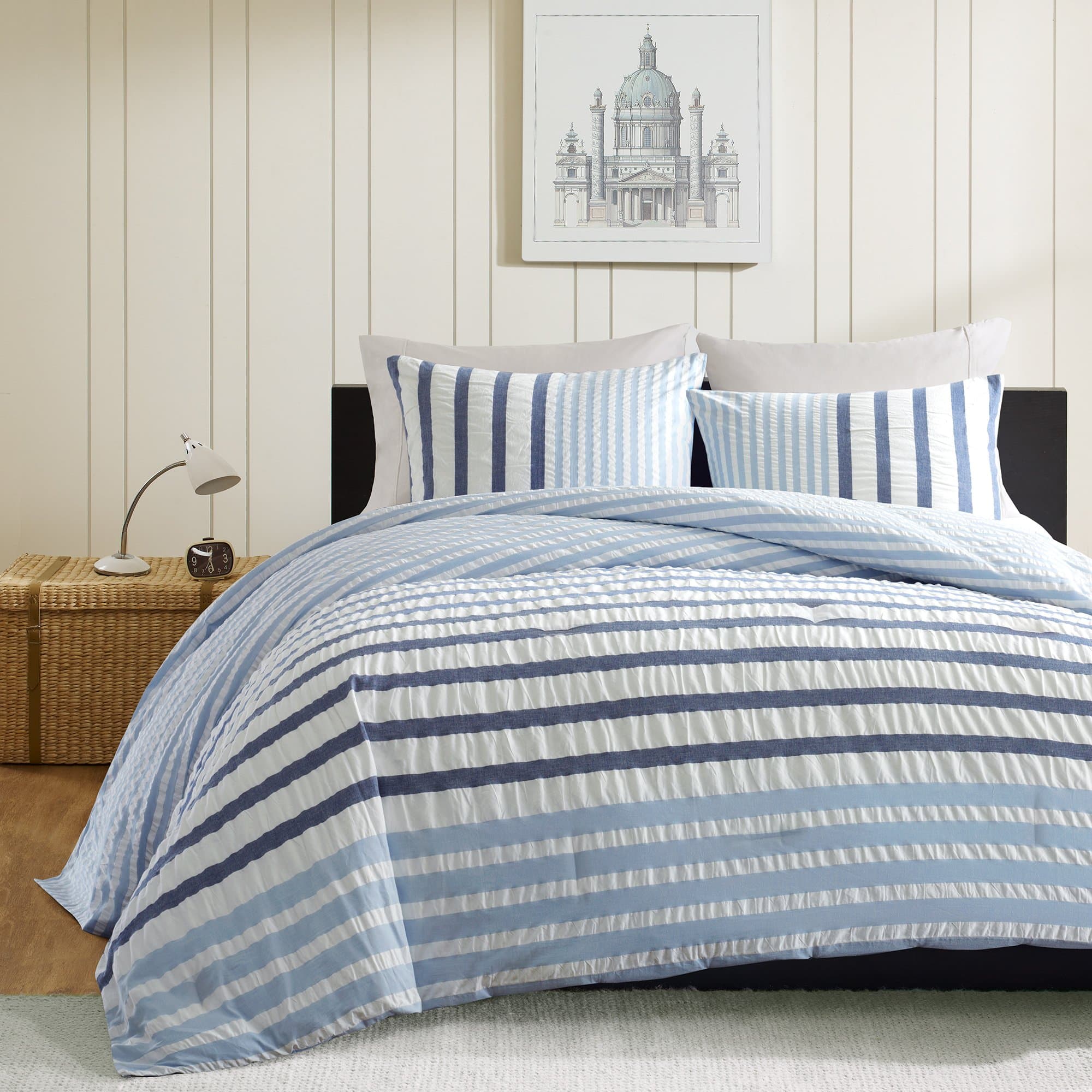 INK+IVY II10-048 Sutton Comforter Set, King, Blue, King(104"x92")