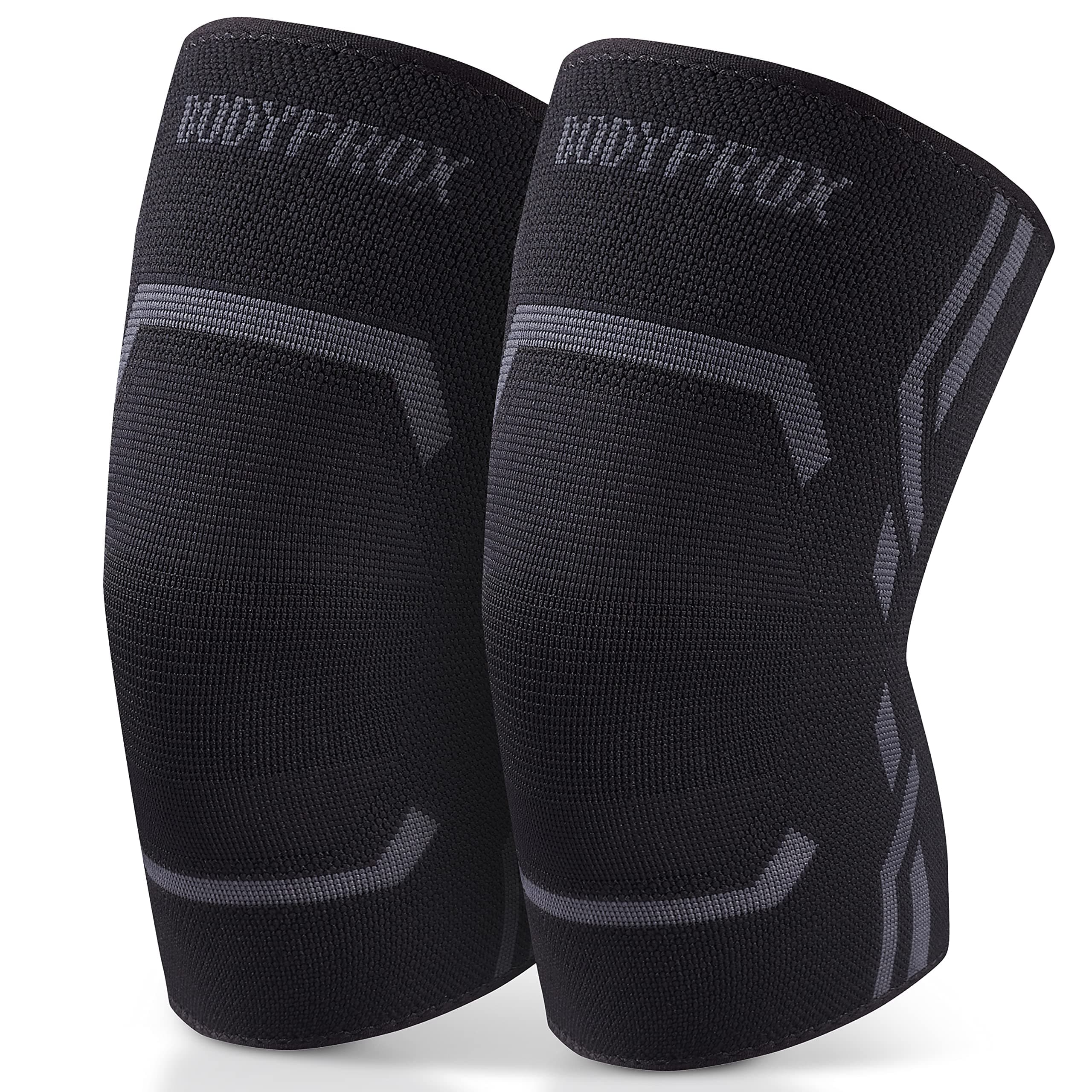 Bodyprox Knee Compression Sleeve for Men and Women (2 Pack), Knee Support Brace for Running and Work out (Medium)