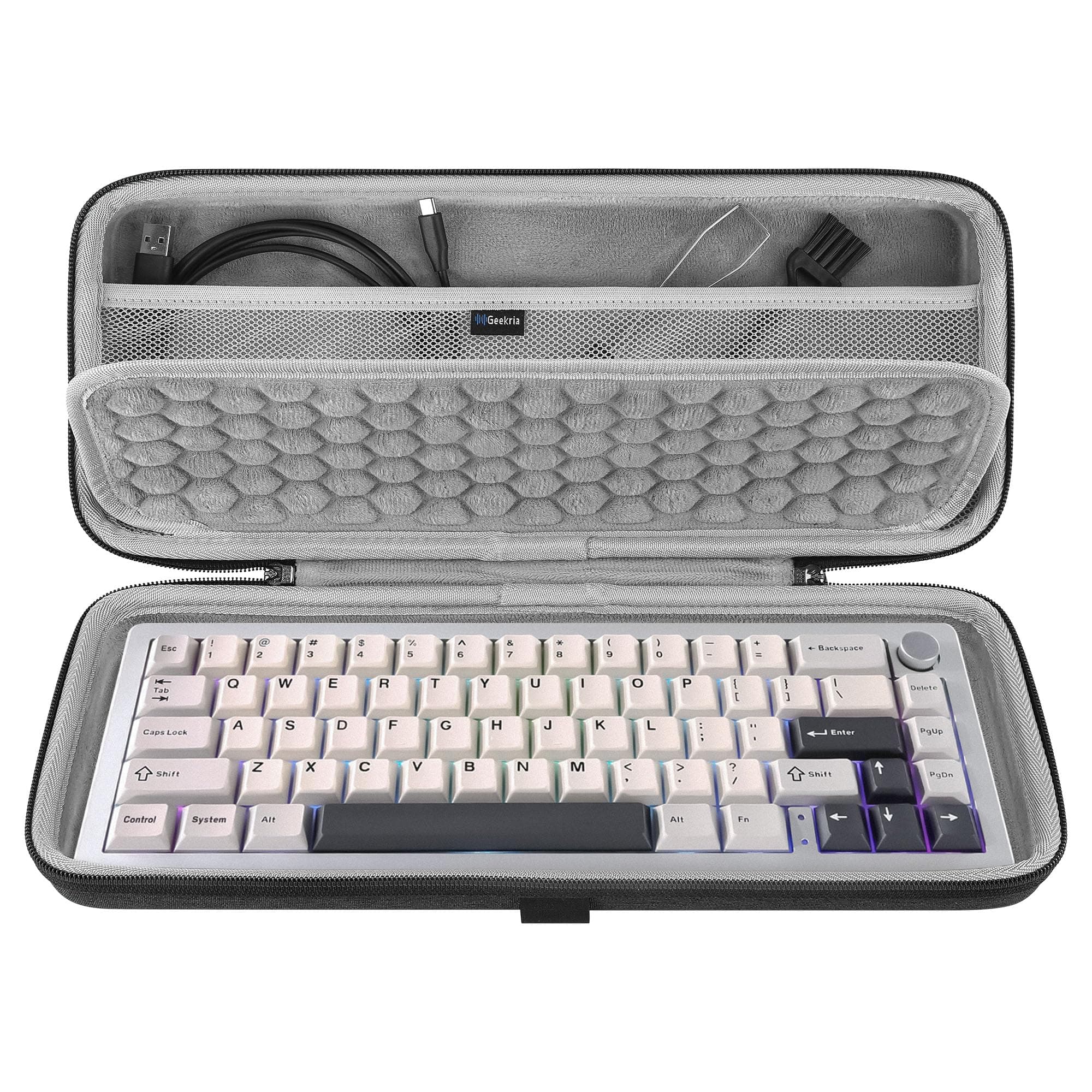 65% Compact Keyboard Case, Hard Shell Travel Carrying Bag for 68 Keys Compact Keyboard, Compatible with Keychron K6/ K6 Pro/Keychron Q2 Pro/ Q2 Max, HyperX Alloy Origins 65 Keyboard