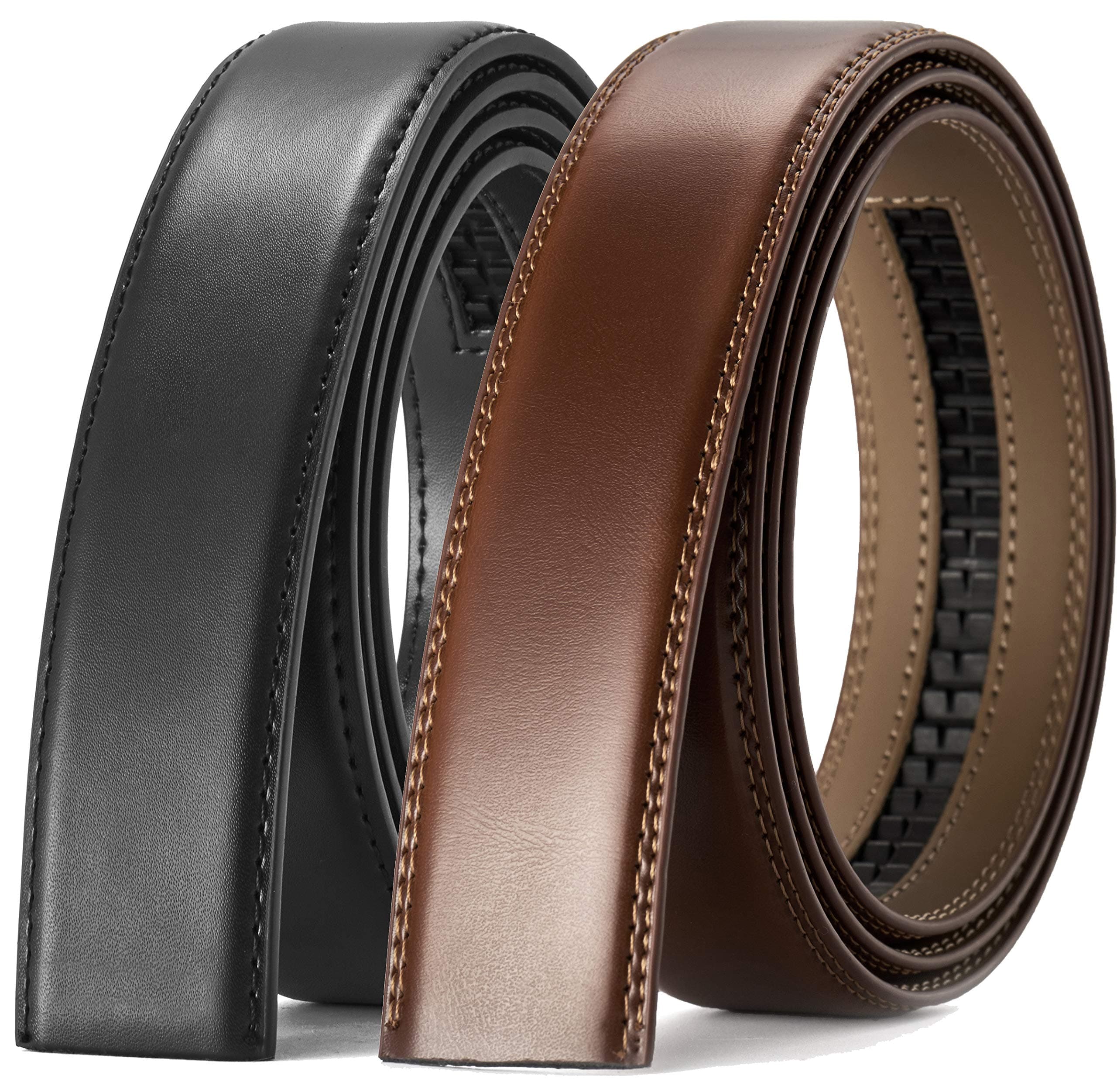 CHAOREN Ratchet Belt Replacement Strap 1 3/8”, Leather Belt Strap for 40MM Slide Click Buckle