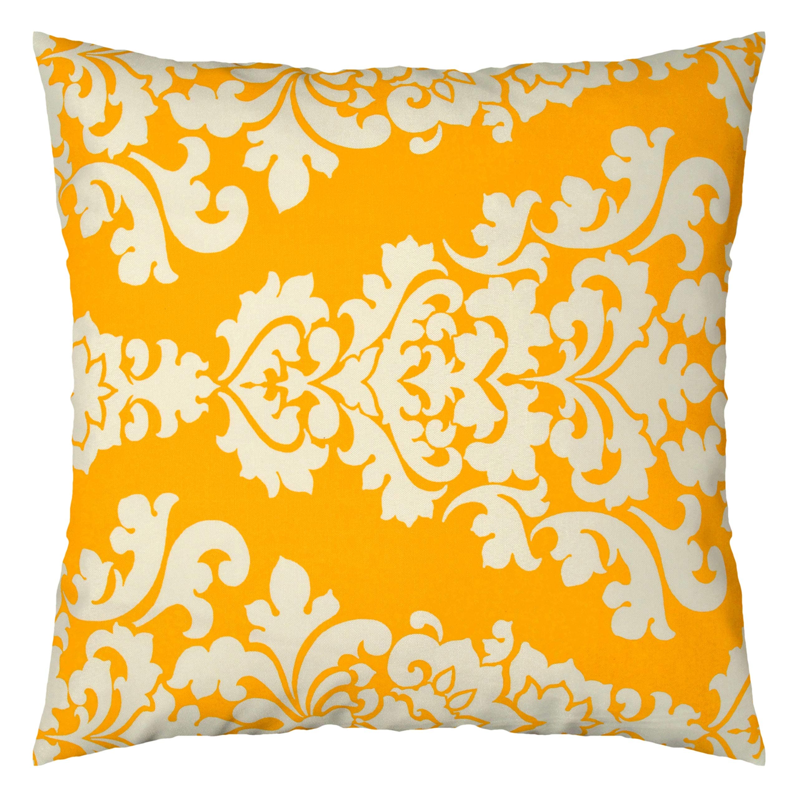 JinStyles Outdoor Accent Decorative Throw Pillow Cover, Square, Corn Yellow, 26 x 26, 1 Cover