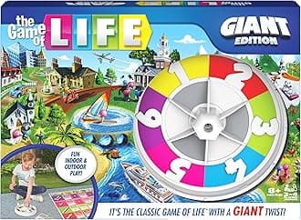 Spin Master Games The of Life, Giant Edition Family Board Indoor/Outdoor Fun with Big Oversized board Cards Spinner, for Adults and Kids Ages 8 and up