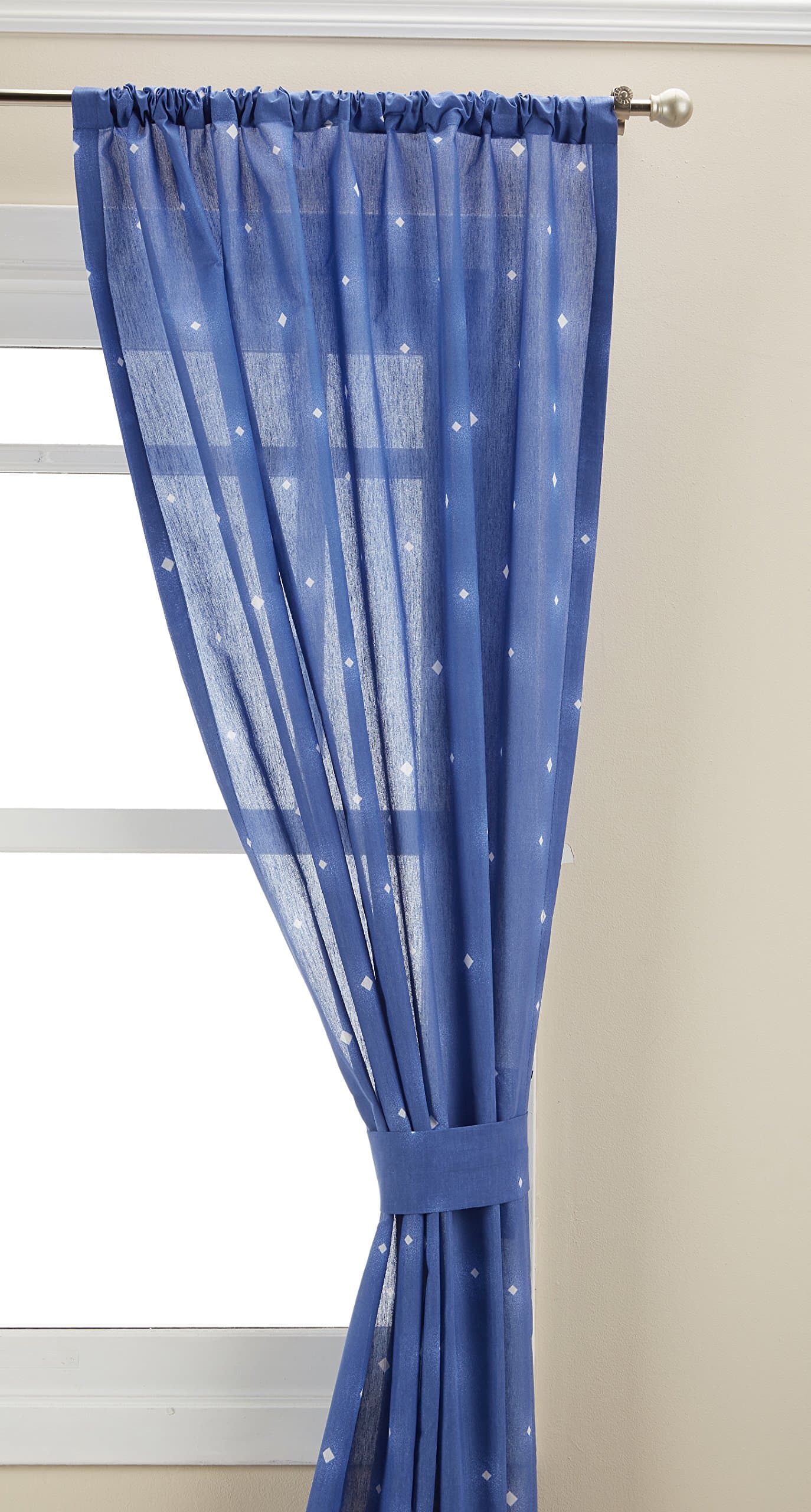 AR09239C84 Midnight Wolves Curtain Panels, 84", Blue