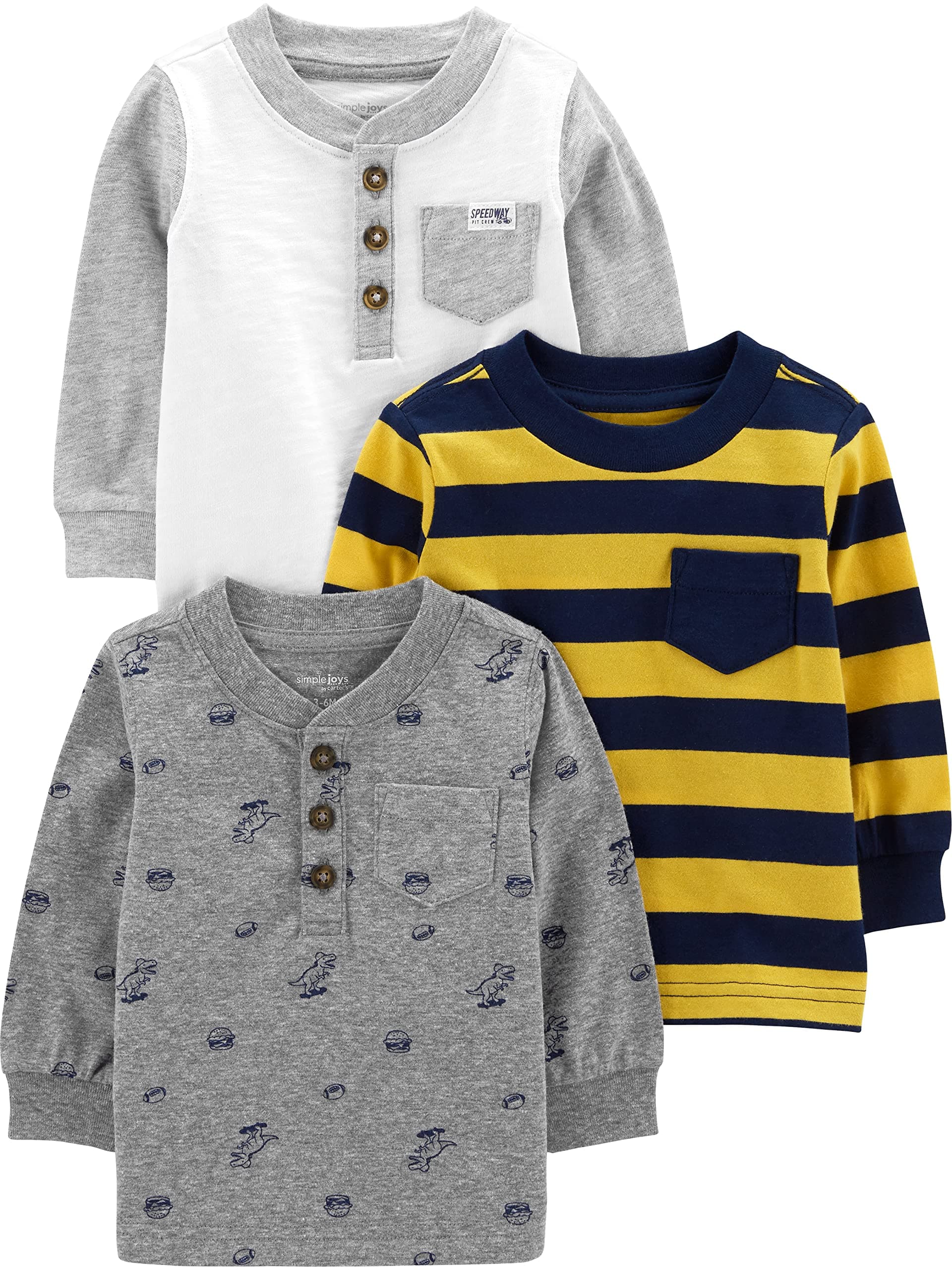 Simple Joysby Carter's Boys' 3-Pack Long Sleeve Shirts