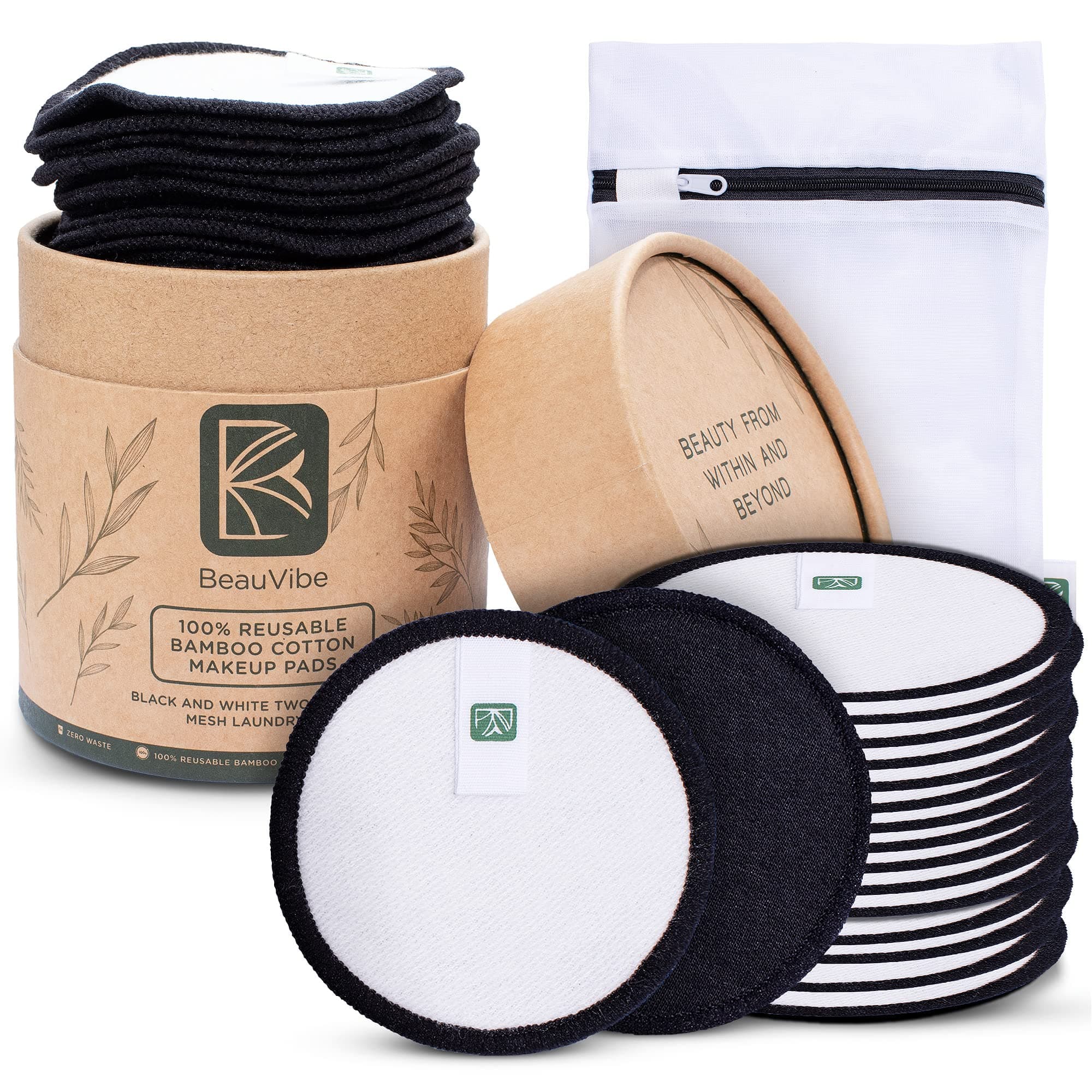 Reusable Cotton Pads for Face - 16 Pack w/Laundry Bag & Cotton Face Pads Holder - Reusable Face Pads for Toner Applicator, Zero Waste Reusable Cotton Swabs,Reusable Cotton Rounds Makeup Remover Pads