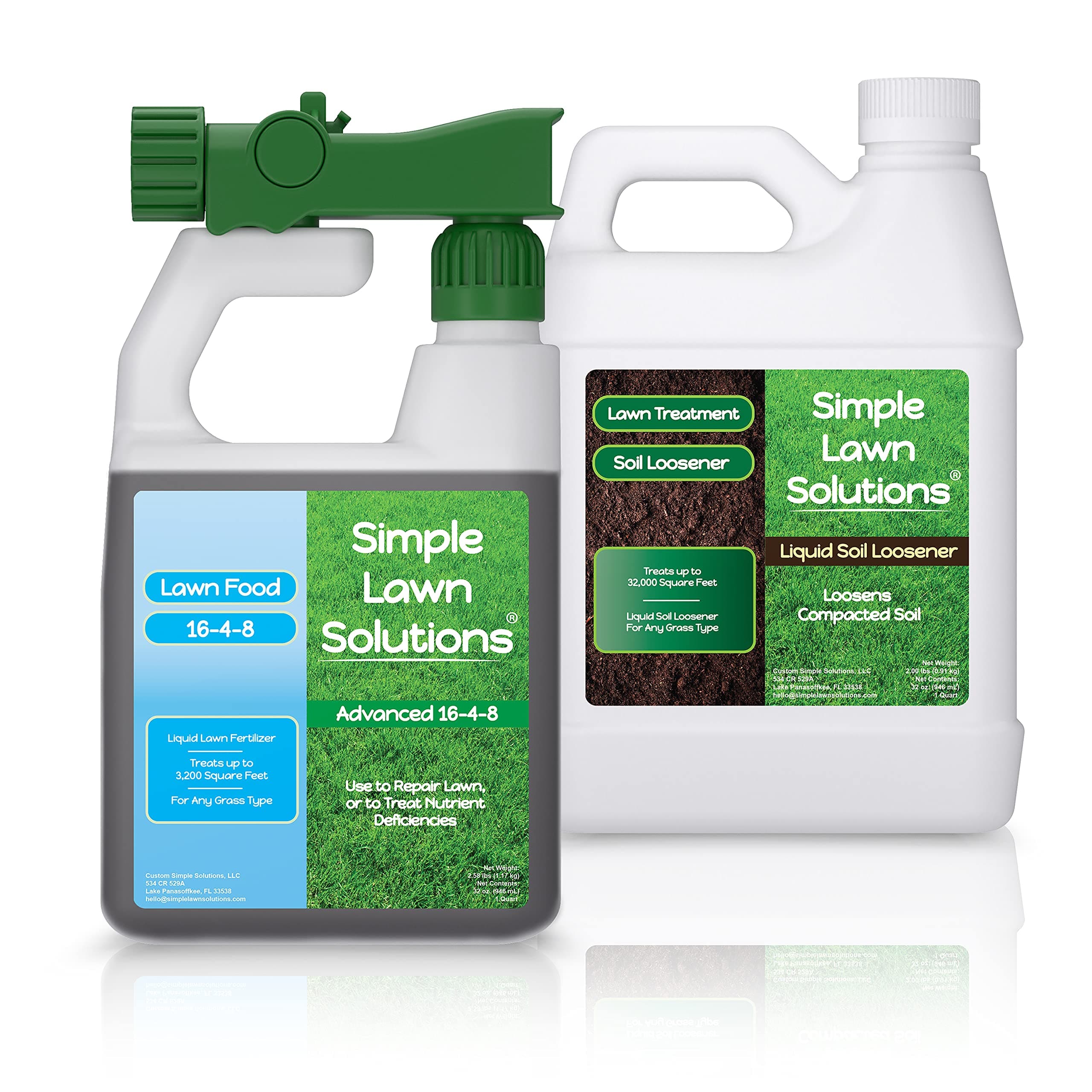 16-4-8 Simple Lawn Solutions 32 Ounce Liquid Soil Loosener and Aerator Bundle - Lawn Food Fertilizer