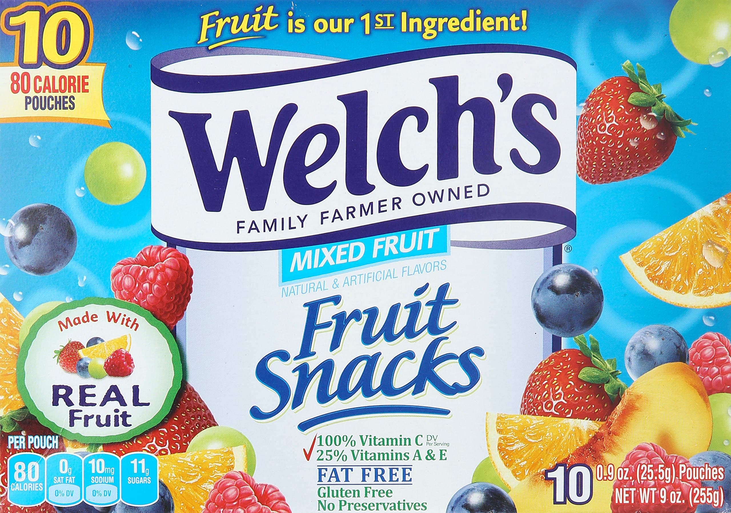 Mixed Fruit Fat Free Fruit Snacks 9 oz (255g) -10 Pouches
