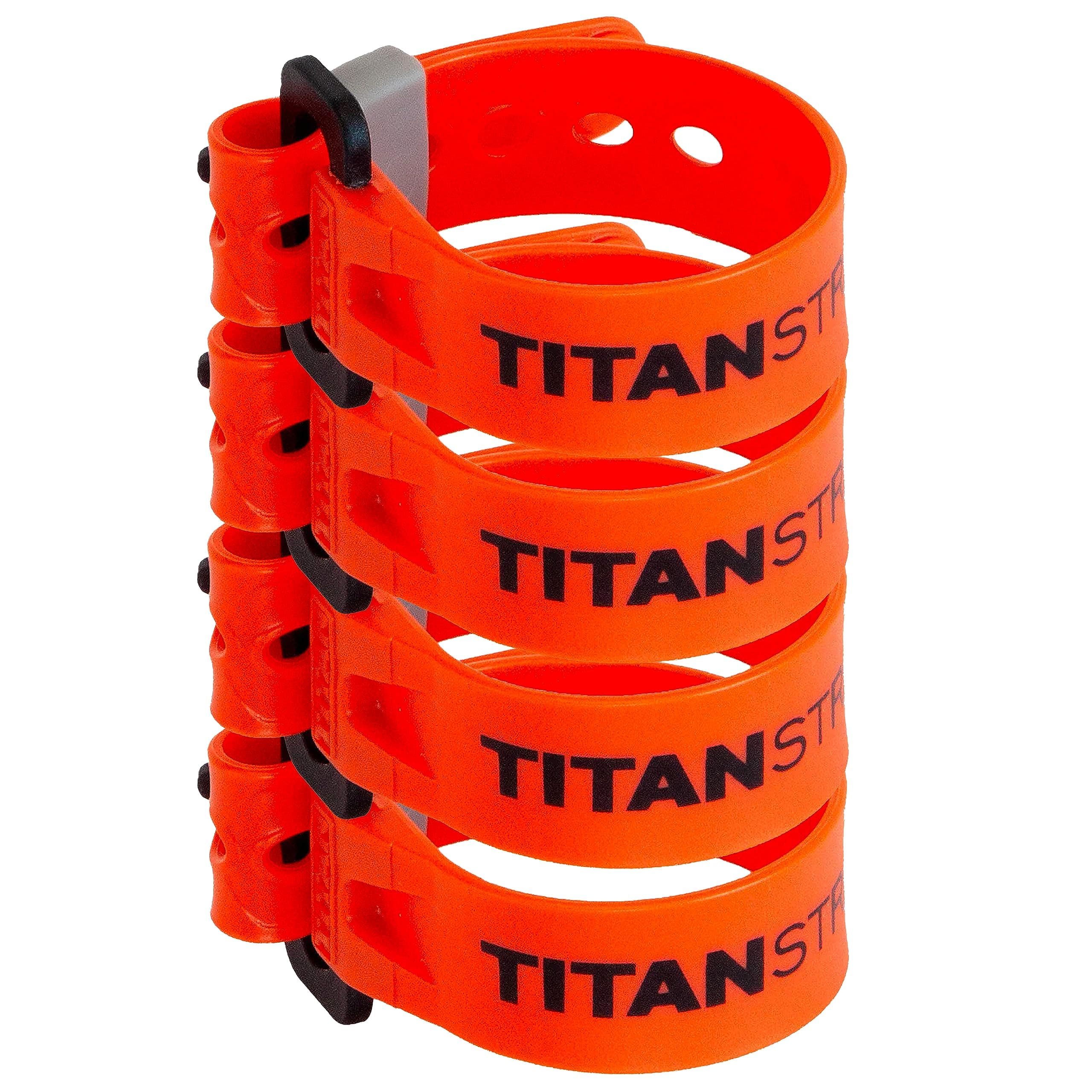 Titan Utility Straps – Mini Straps Set to Organize Computer Cables, Arts & Crafts, and Fishing Rods (6" Length / 4-Pack, Fire)
