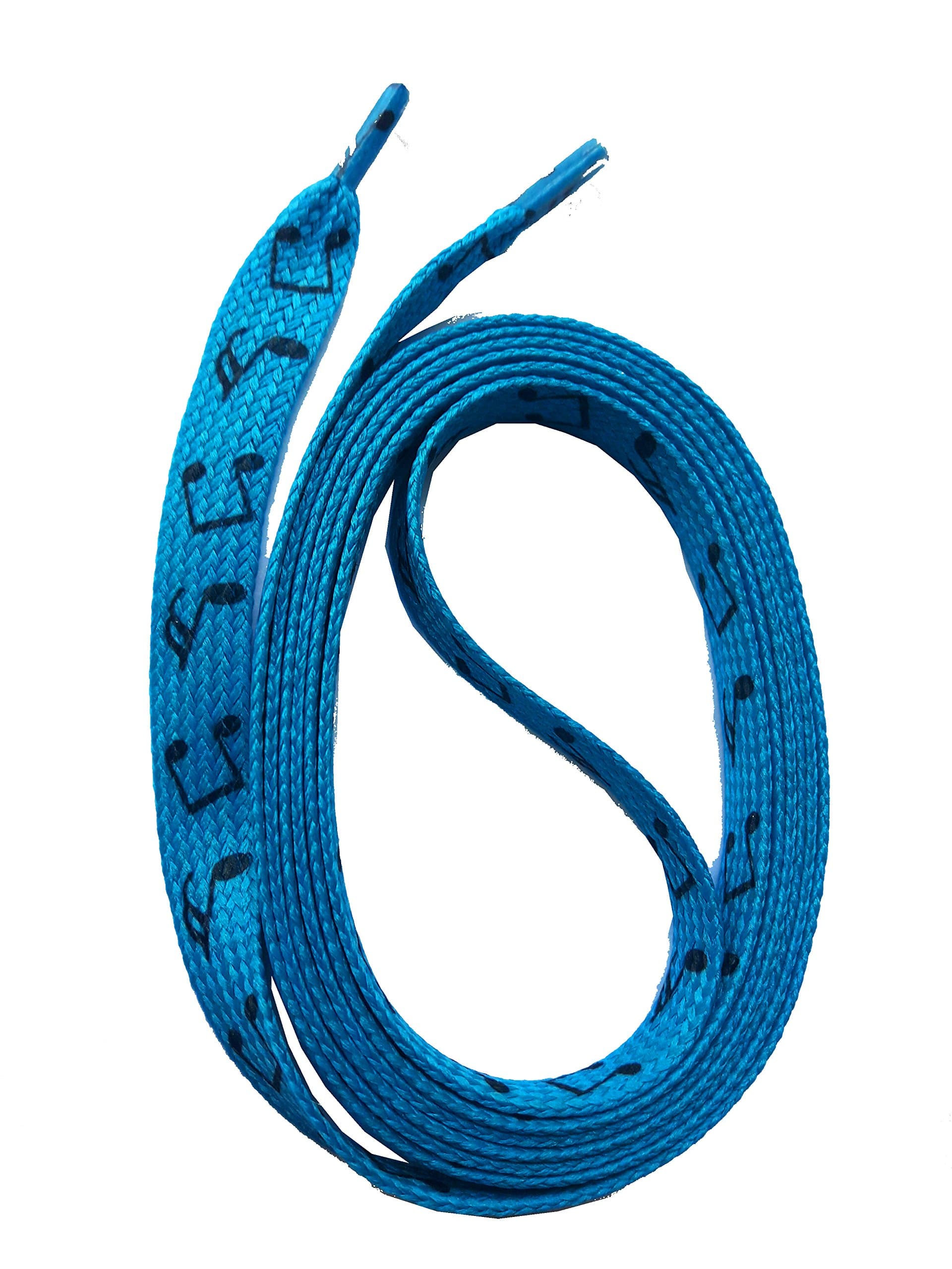 SNORS - Shoelaces - FLAT PRINTED LACES - NOTES BLUE 140 cm 55" ca. 10 mm - Replacement shoelaces