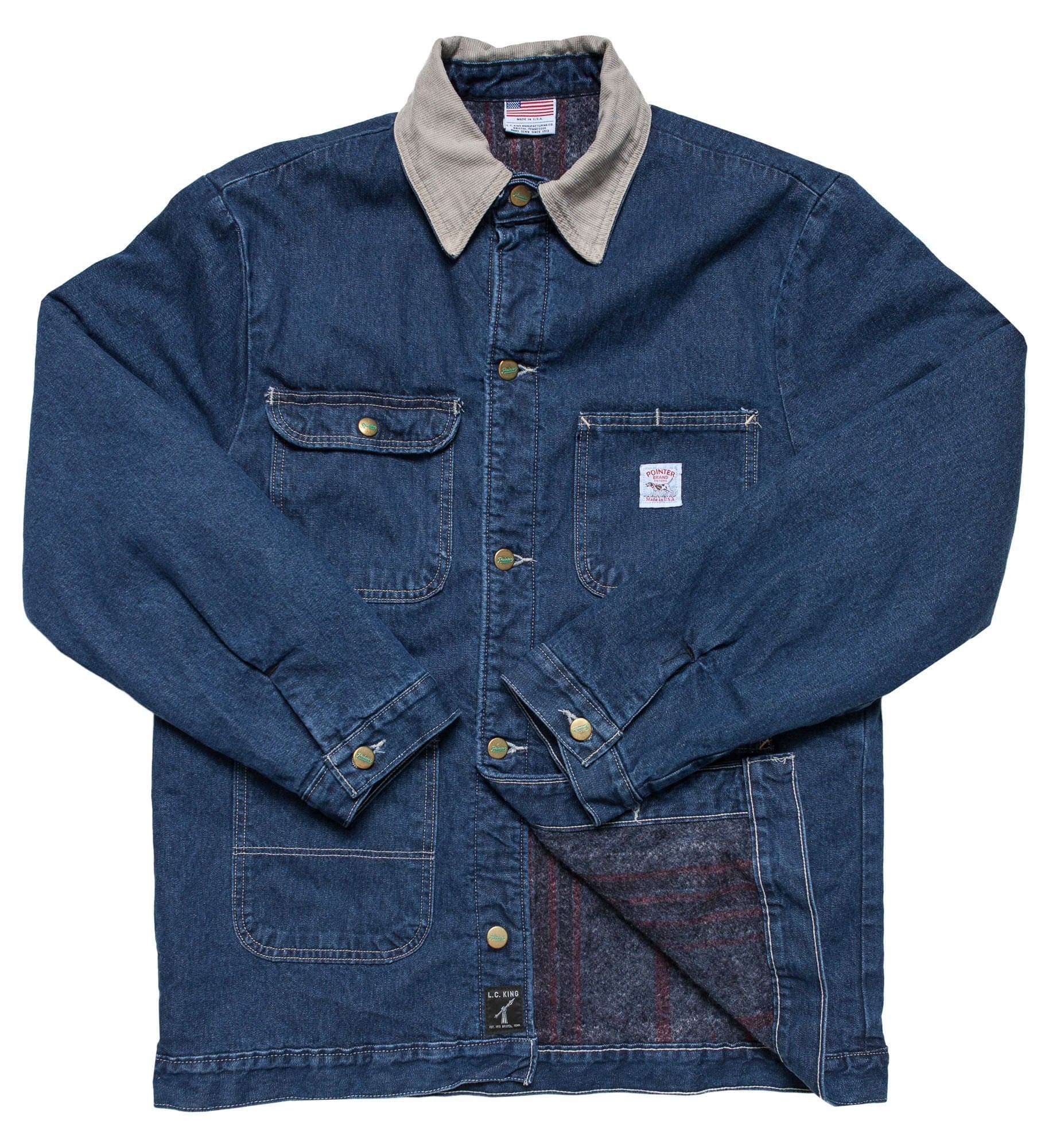 Pointer Brand Indigo Denim Barn Coat M-Tall Blue
