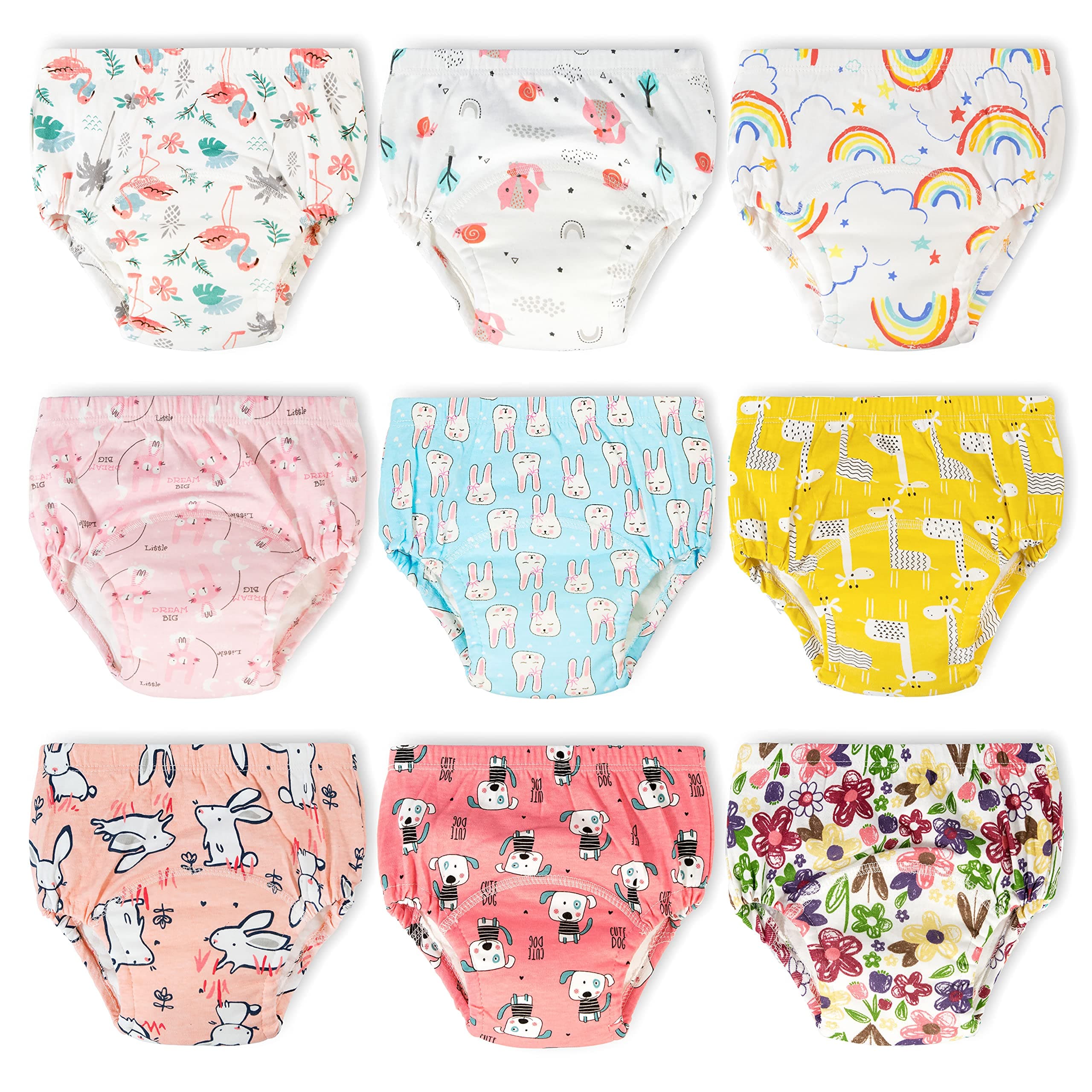 Max Shape9 Pack Potty Training Underwear for Girls, Potty Training Toilet Pants 2T,3T,4T