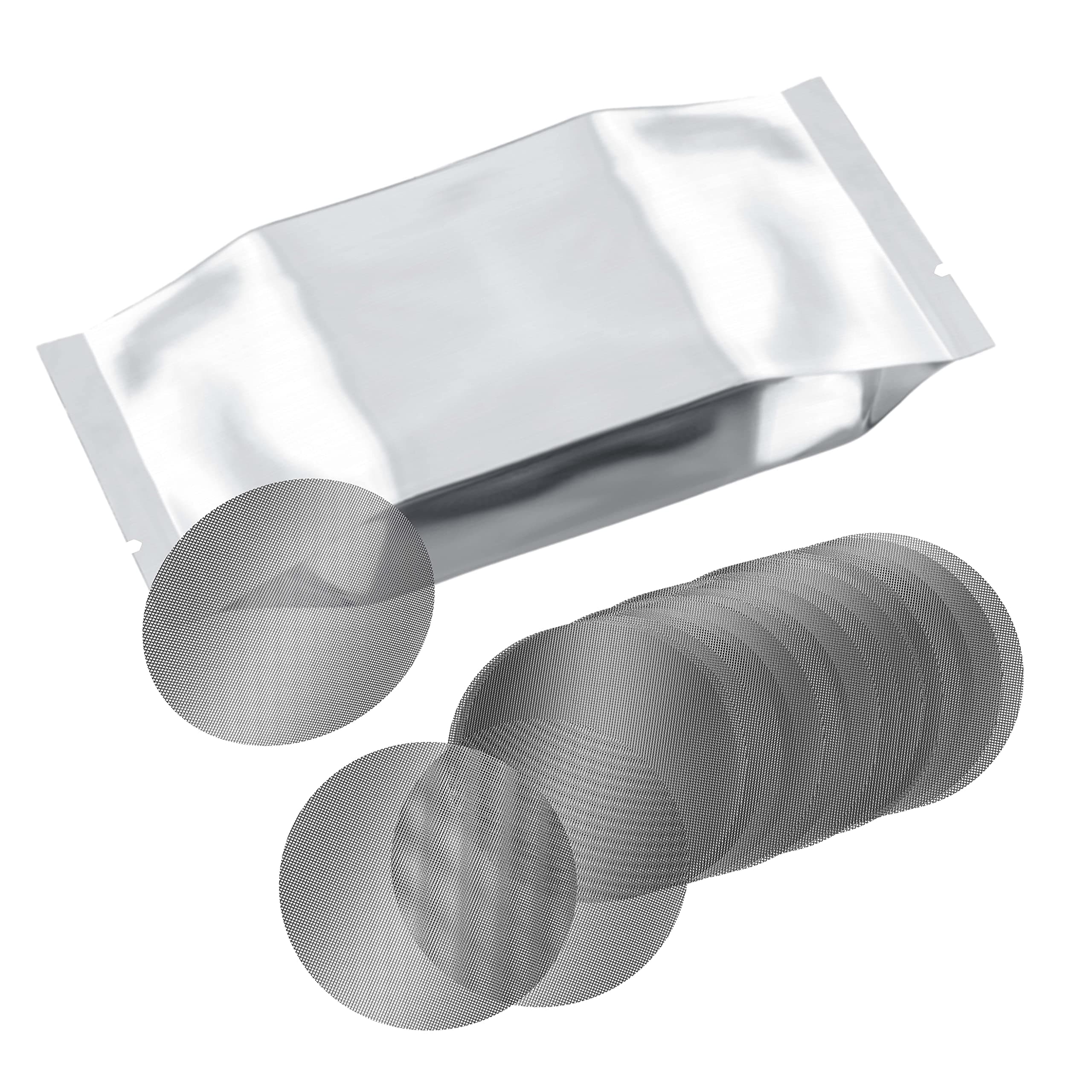 D'vine Dev Pack of 50 Stainless Steel Drainage Mesh, 2 Inch Round Drainage Hole Strainer for Keep Soil from Flowing Away, Anti-Corrosion and Breathable Bonsai Pot Bottom Grid Mat Mesh, 97-N-1