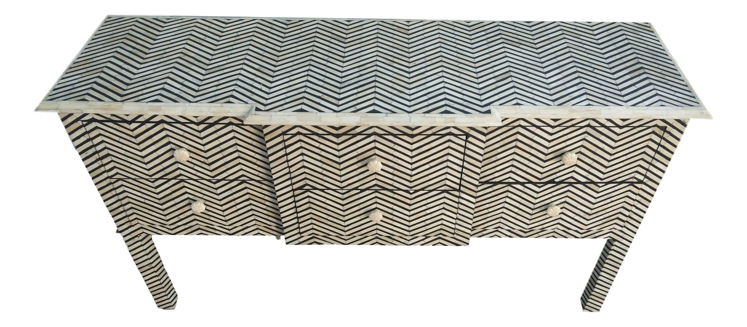 Bone Inlay Furniture - Modern Console Striped Table