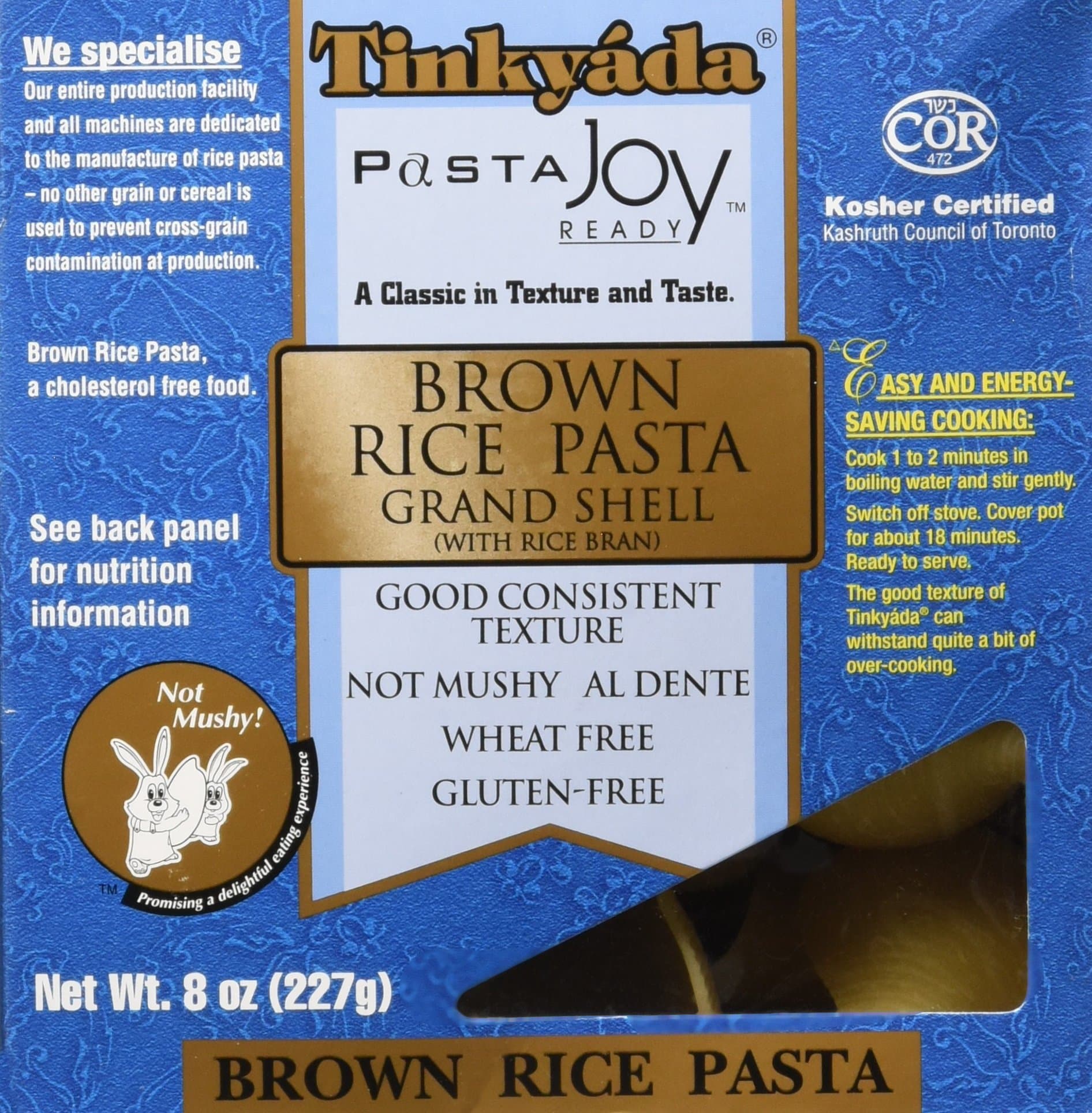 Pasta Brown Rice Shell, 8 Ounce