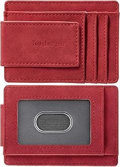 Slim Wallet for Men RFID Blocking Money Clip, Minimalist Front Pocket Credit Card Holder, Magnetic Thin Mens Wallets with ID Window