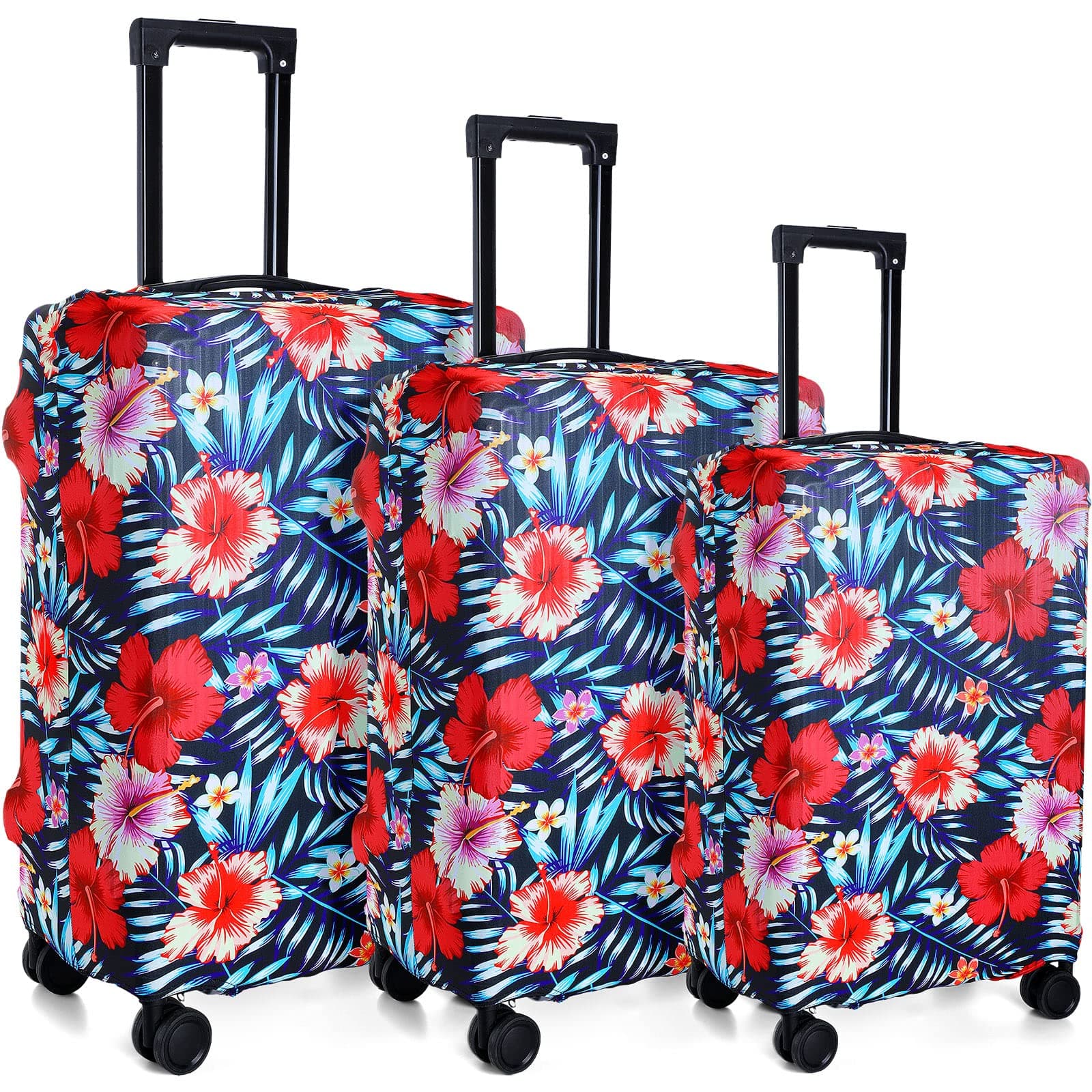 3 Pcs Suitcase Covers Protective Washable Suitcase Protector Anti Scratch Luggage Cover Protector for 18-28 Inch Luggage (Floral)