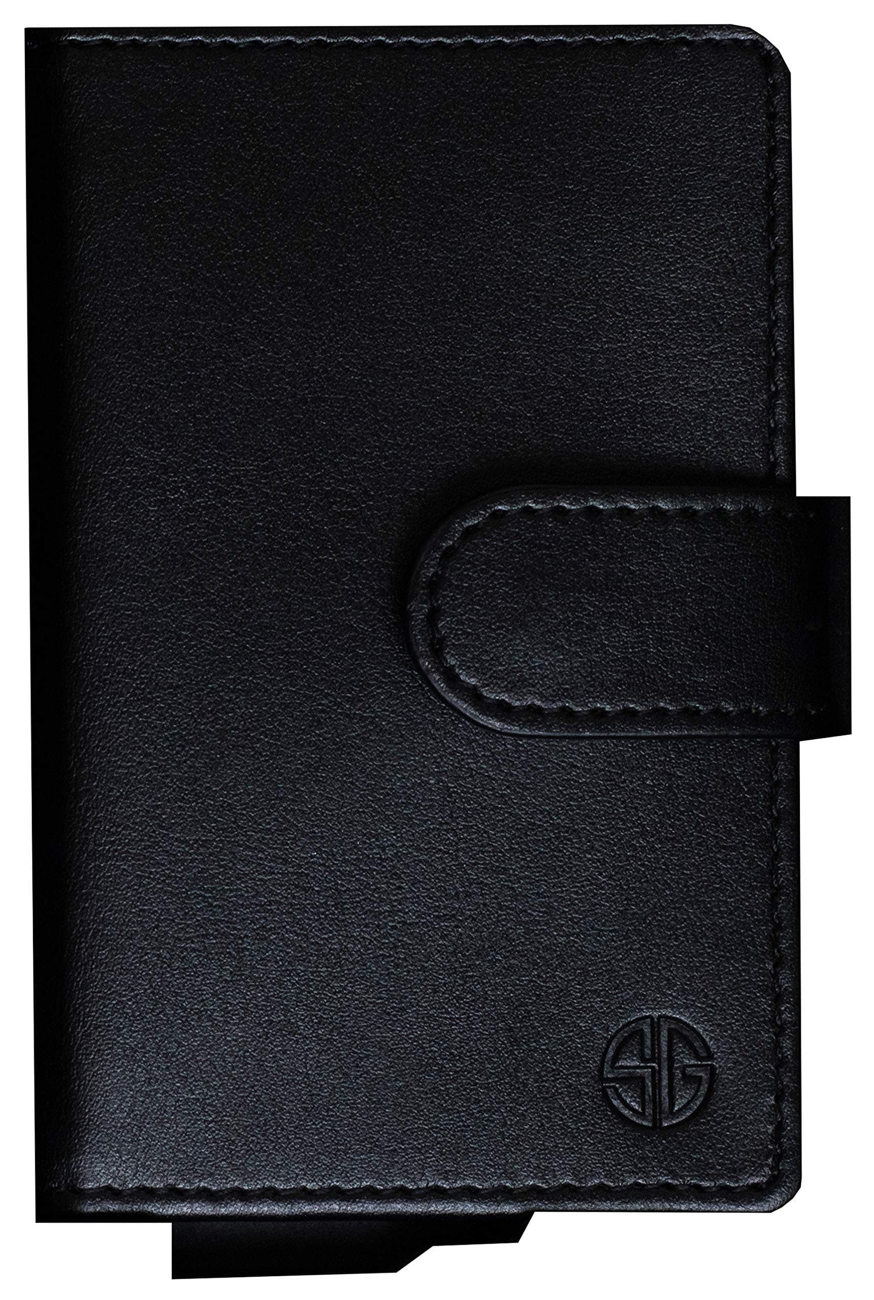 Stylish Generation Trifold RFID Wallet For Men - Slim Minimalist Front Pocket Business Card Wallet For Men - Black RFID Blocking Travel Wallet With Metal Card Holder & Money Clip - Gift Box Included