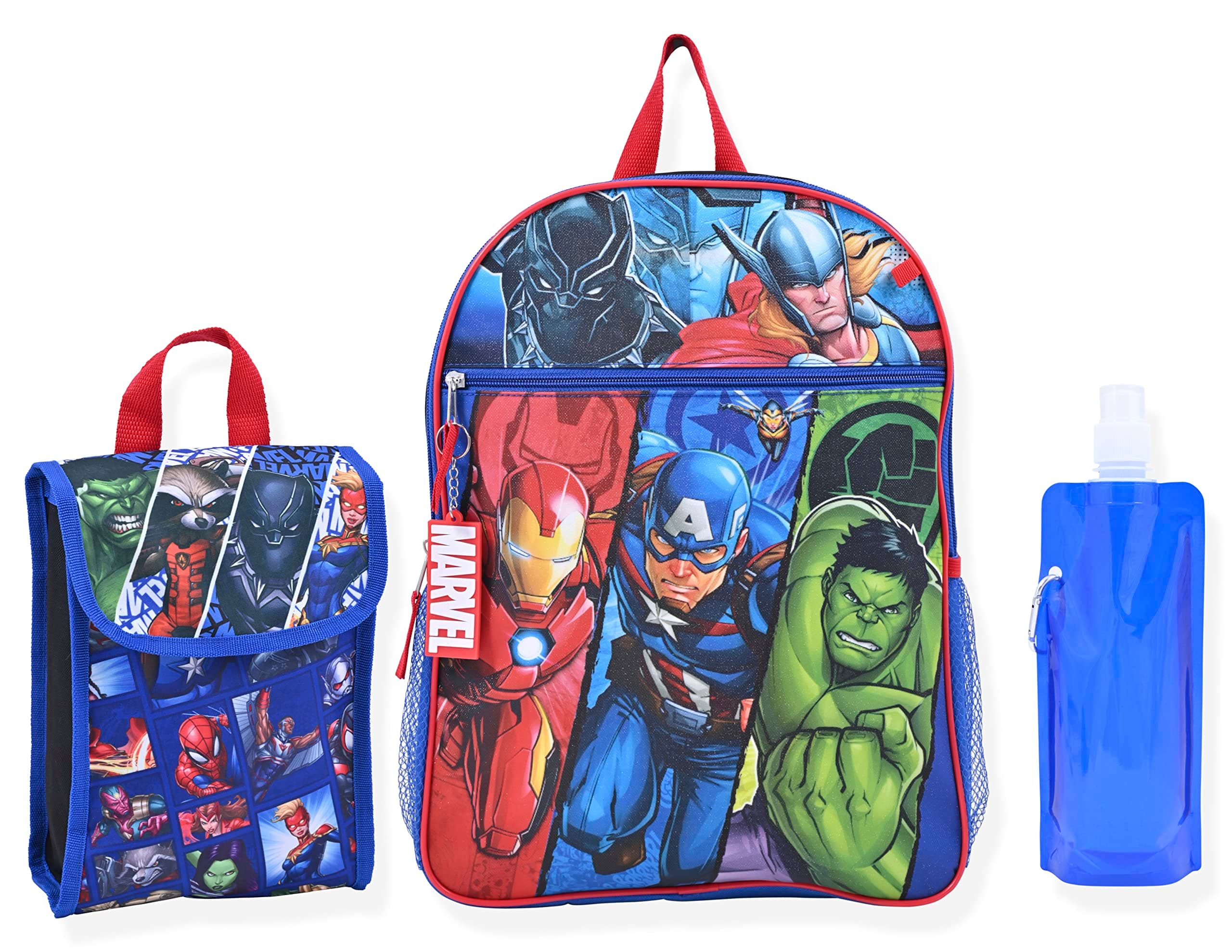 Avengers Boys Backpack For Kids| Elementary and Kindergarten Kids Knapsacks For School (Heros 6Pc)
