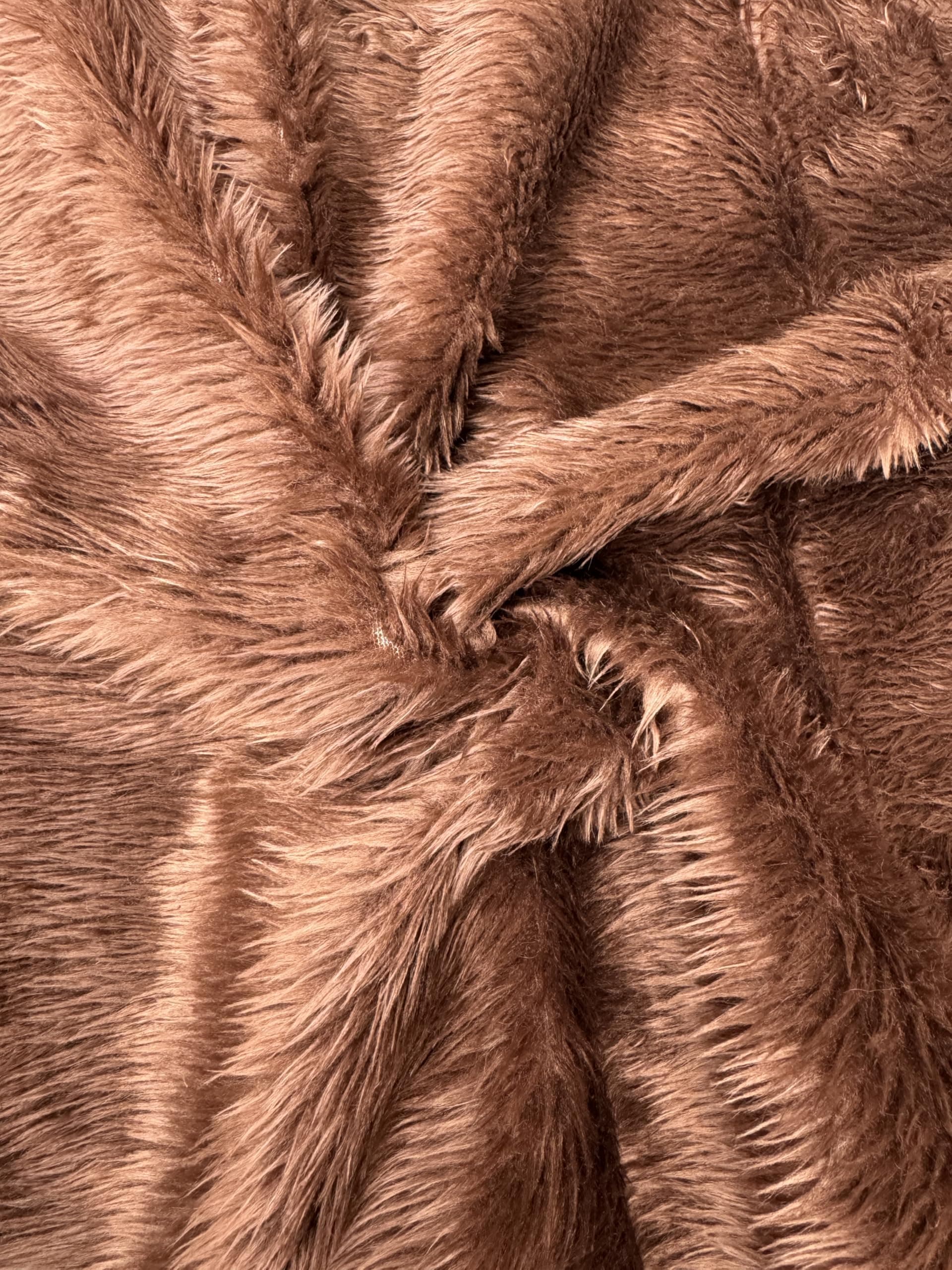 Plain Fun Faux Fur Fabric Material - DK Brown Malt