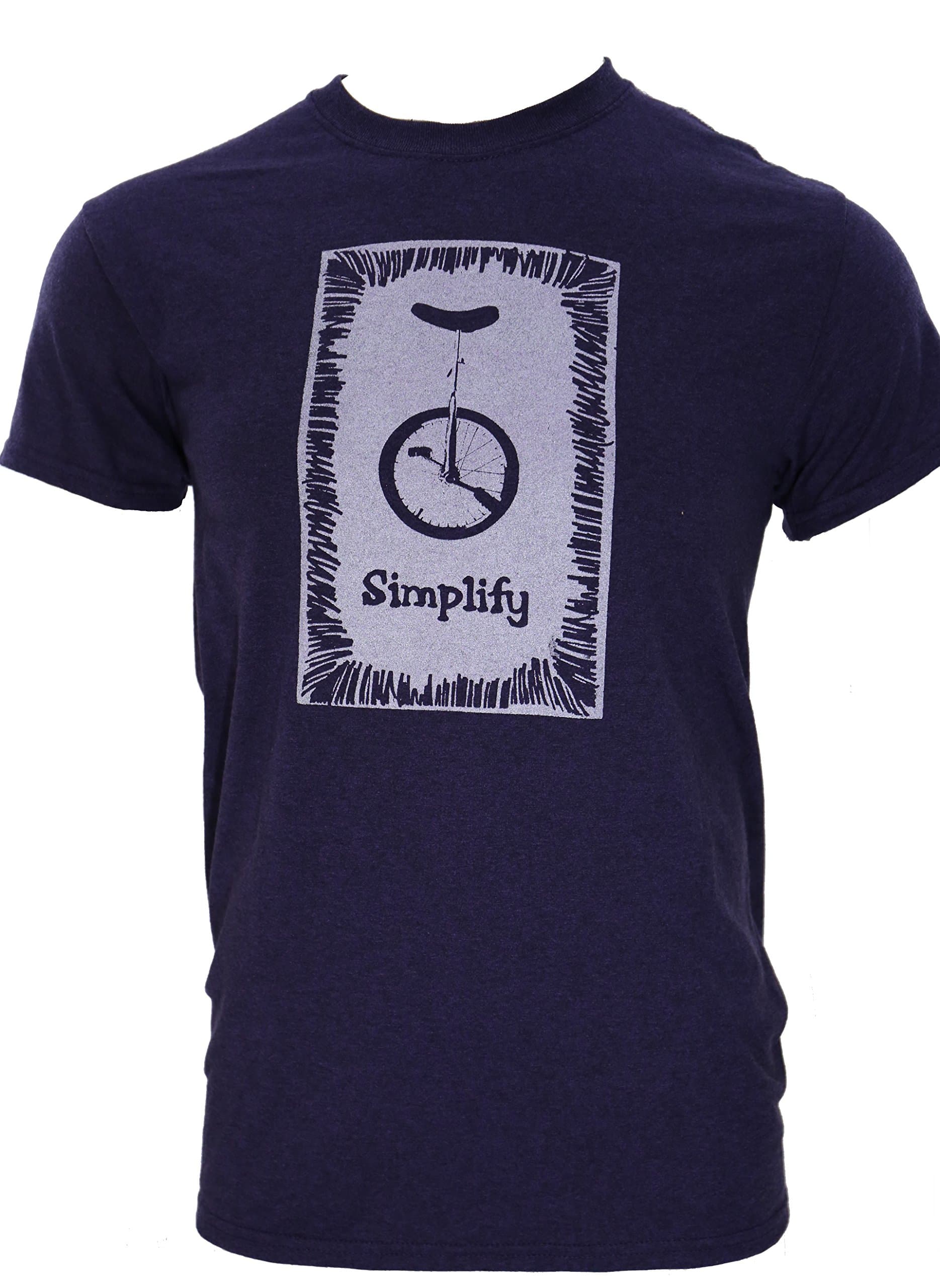 Funny Unicycle Simplify T Shirt (Medium, Black Berry)