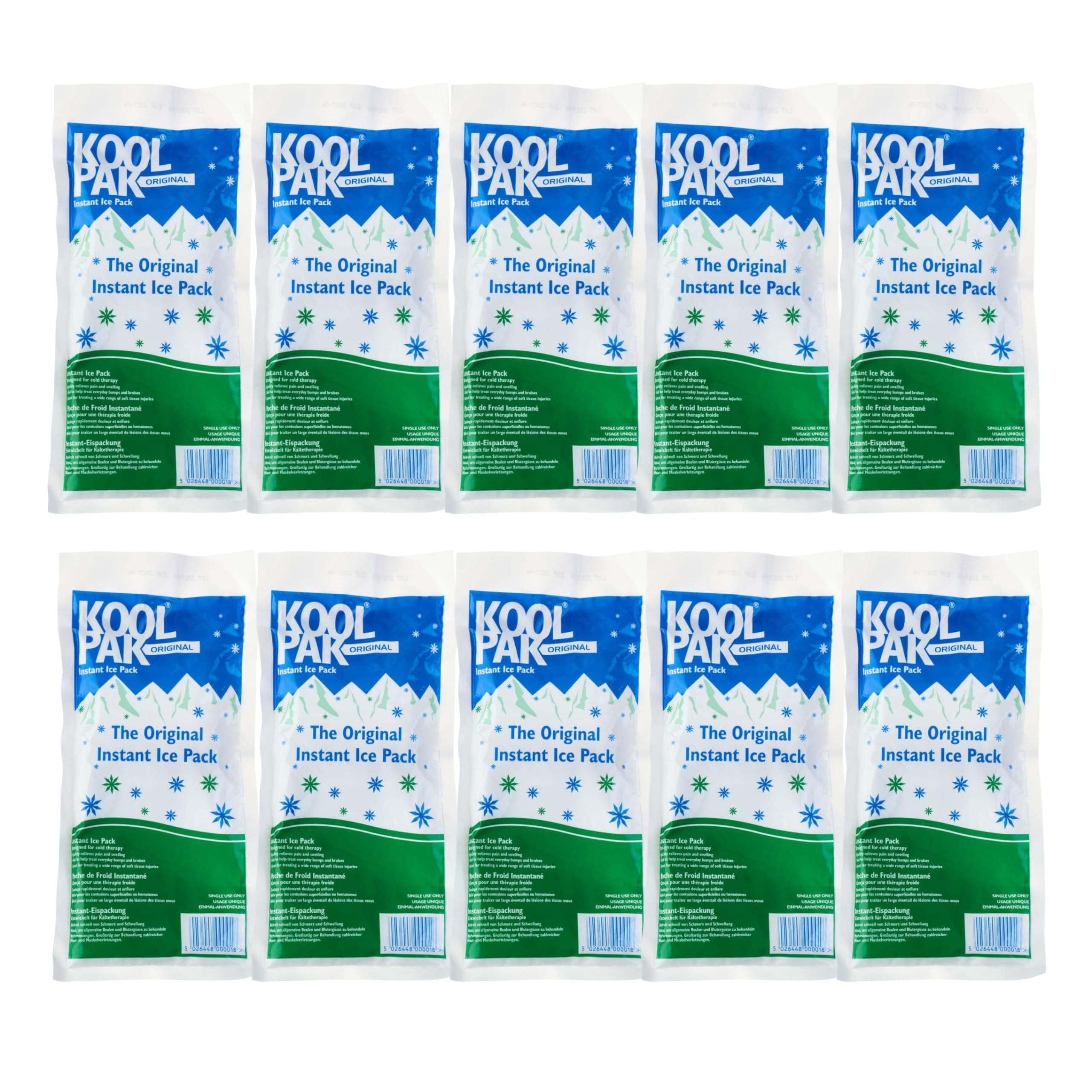 Koolpak Original Instant Ice Packs - 12 x 29cm - 10 Pack