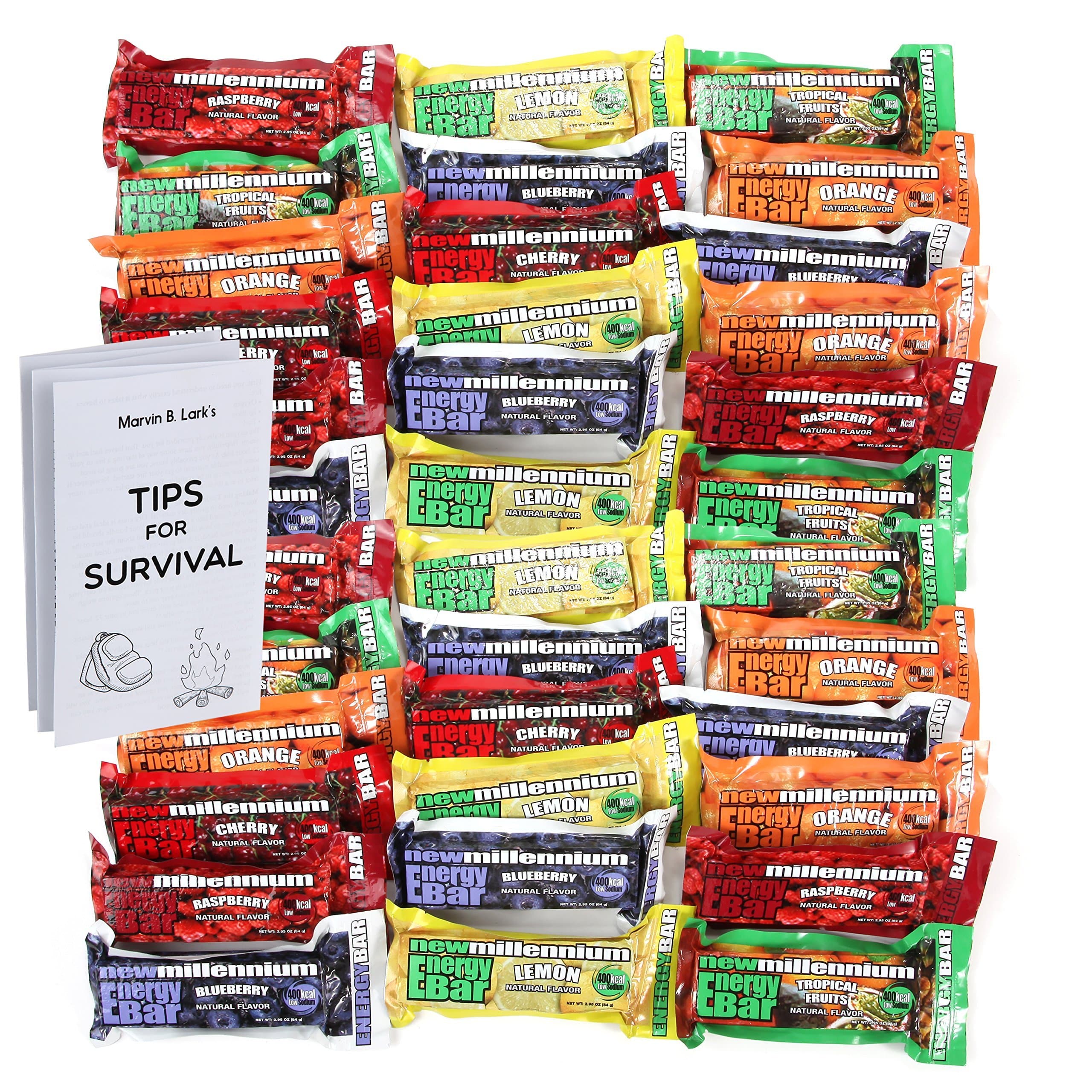 Millenium Foods Energy Bars Assorted Flavors Including Emergency Guide (36 Packs), Yellow (FBA_36)