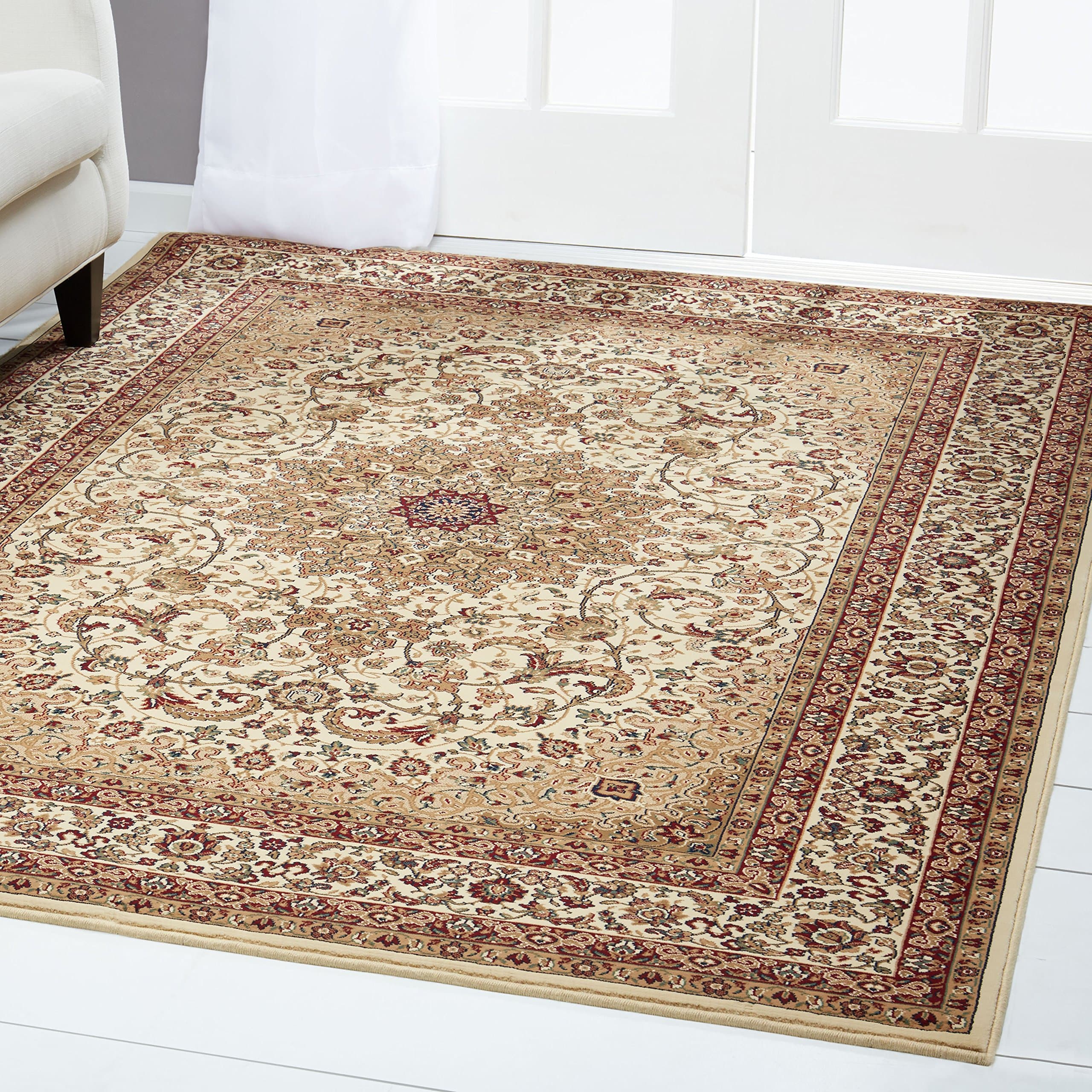 Home Dynamix Regency 8301-100 Polypropylene 3-Feet 11-Inch by 5-Feet 2-Inch Area Rug, Ivory