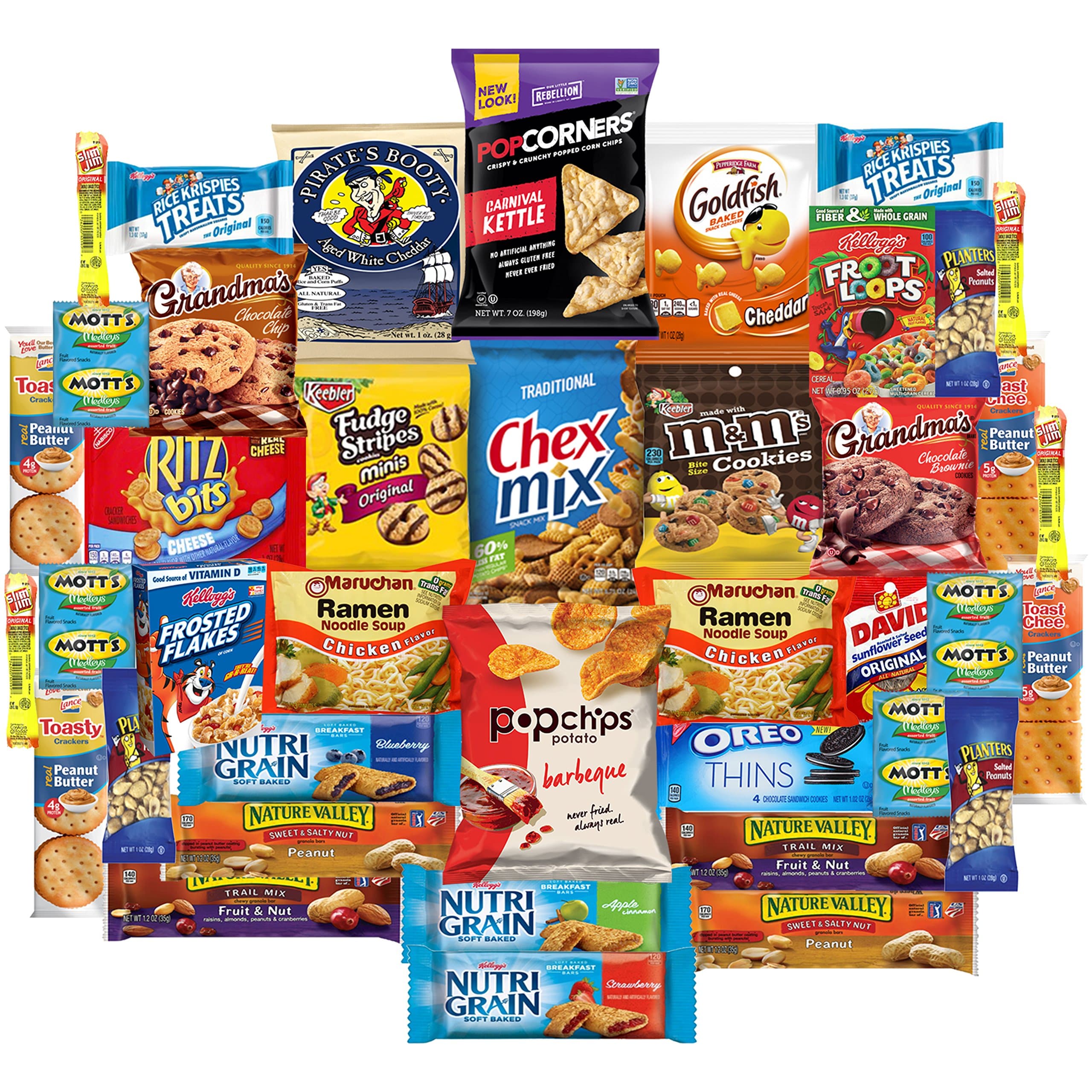 Ultimate Care Package Snacks Cookies Bars Chips Crackers Assortment For College, Army, Hospital, Student (40 Count)