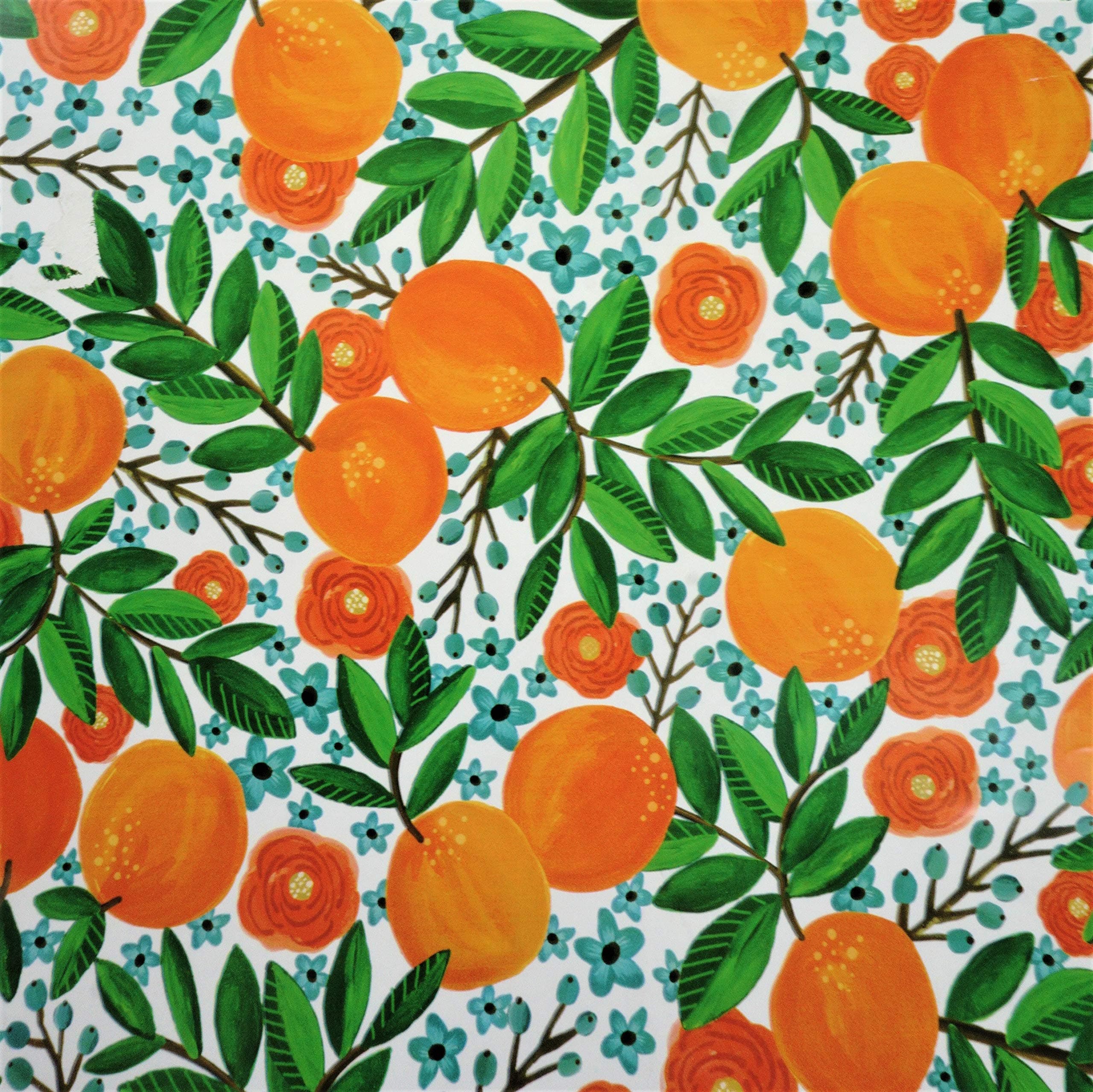 Summer Citrus Gift Wrapping Paper Flat Sheet - 24" x 6'