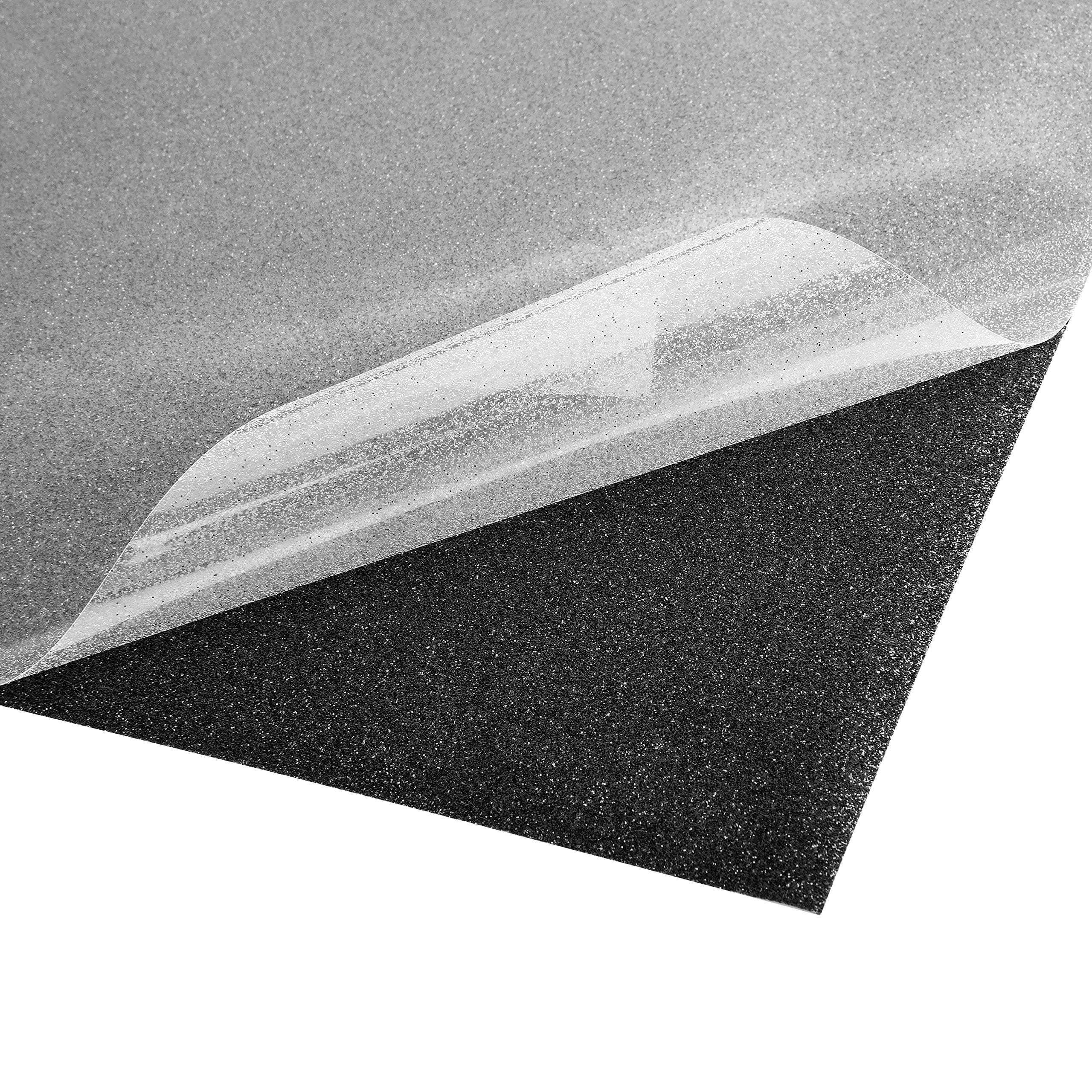 Bright IDEA Heat Transfer Vinyl HTV Bundle 10"x12"- 5 Pack of Premium Black Glitter Sheets - Iron On T-Shirt Vinyl Transfer Sheets - Best HTV Vinyl for Silhouette Cameo, Cricut, Heat Press