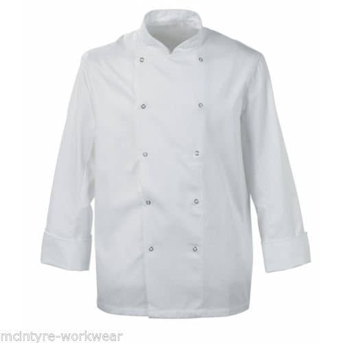 Mcintyre Brand Poly Cotton Chef Half Sleeve Coat/Jacket White, Medium