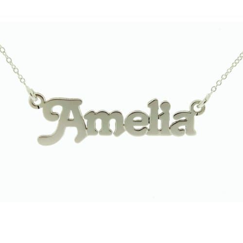 Baby or Child Size Solid 925 Sterling Silver Terra Style Personalised Name Necklace With Trace Chain In Gift Box - ANY NAME MADE (See Description)