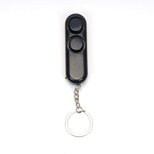 Twin Siren Personal Alarm Rape Attack Panic Safety Security Loud LED Keyring VOSO (Black)