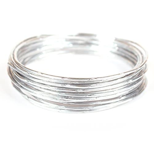 Creacraft Beading Style Wire - Aluminium Wire with Structured Surface (Wave Pattern 1, Silver)