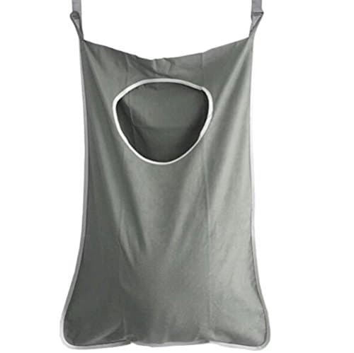 Hanging Laundry Hamper Bag, Space Saving Door-Hanging Organizer Bag Grey
